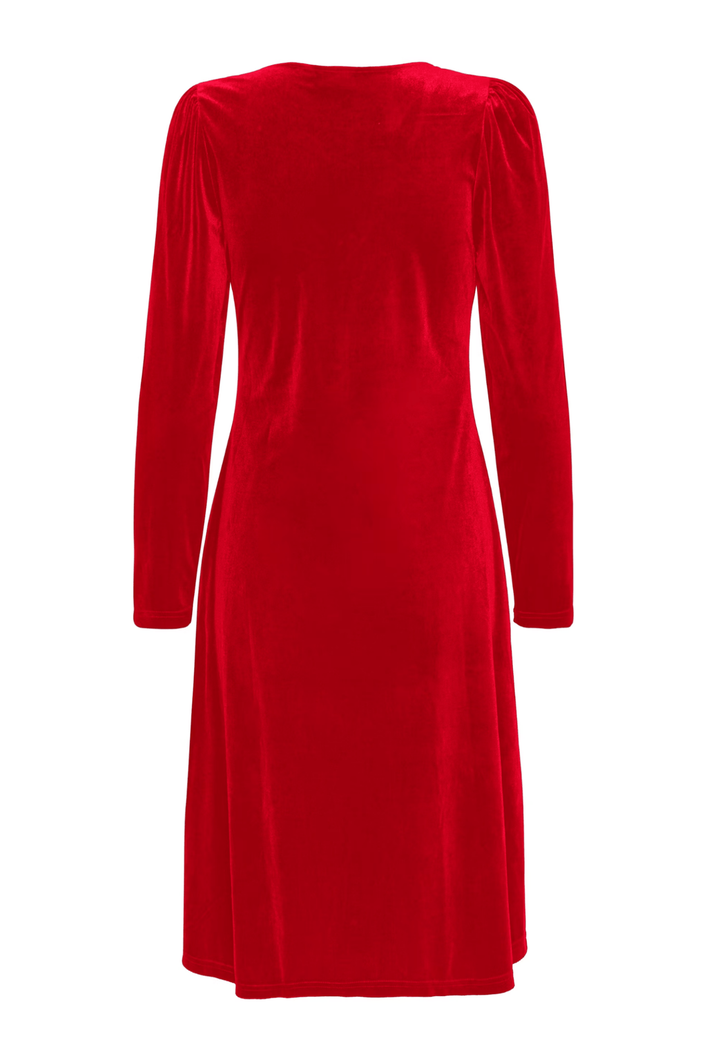 Fransa 20617223 FRCASSANDRA DR 5 Velvet V - Neck Fit and Flare Dress Chili Pepper - Dotique - Fransa