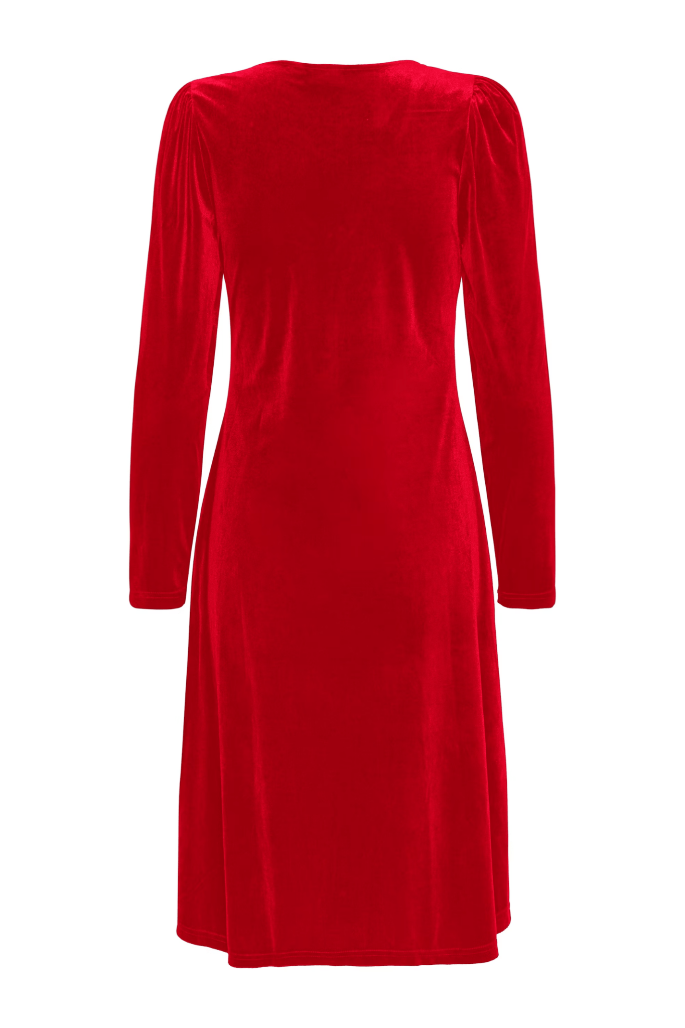 Fransa 20617223 FRCASSANDRA DR 5 Velvet V - Neck Fit and Flare Dress Chili Pepper - Dotique - Fransa