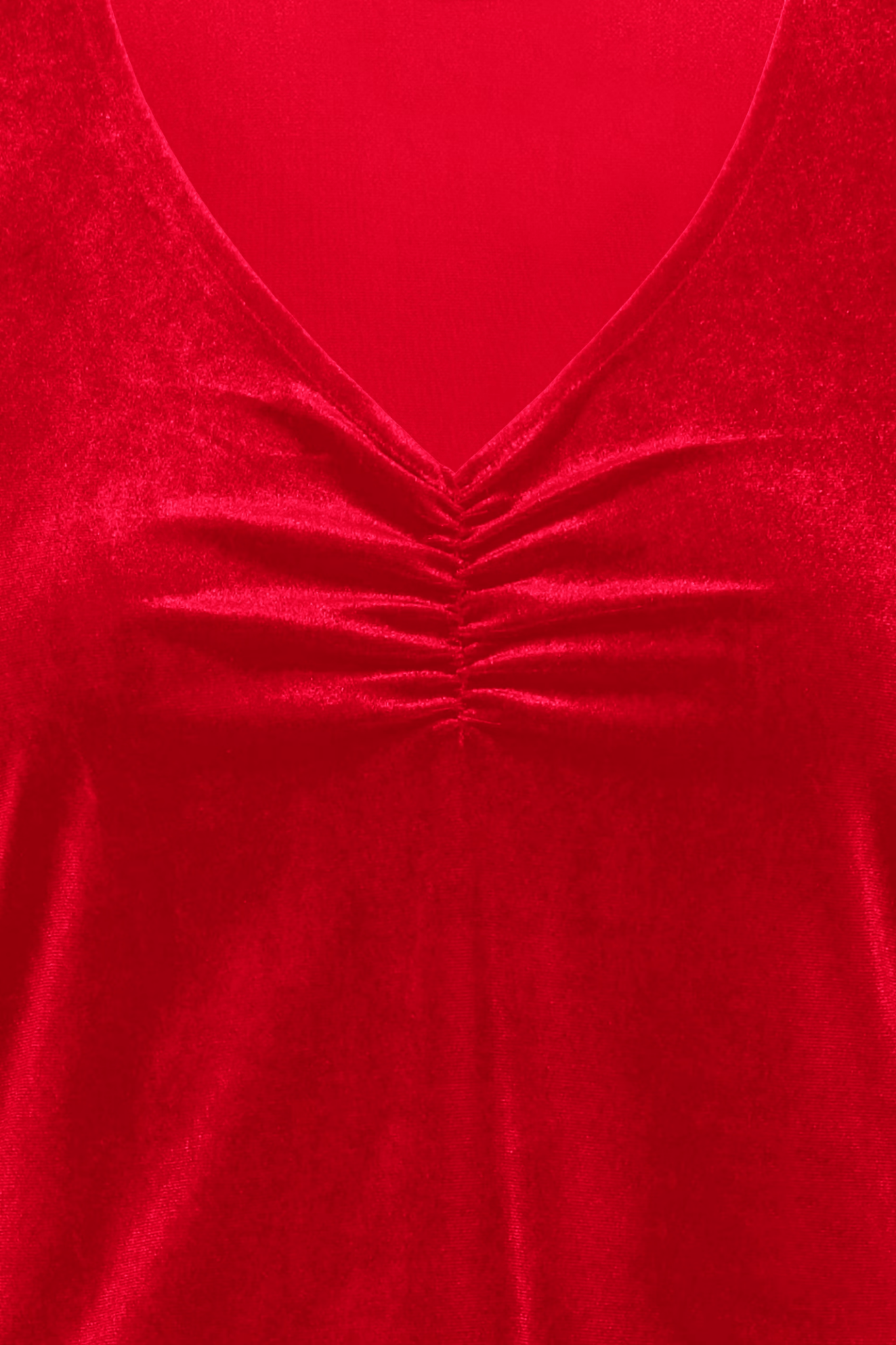 Fransa 20617223 FRCASSANDRA DR 5 Velvet V - Neck Fit and Flare Dress Chili Pepper - Dotique - Fransa