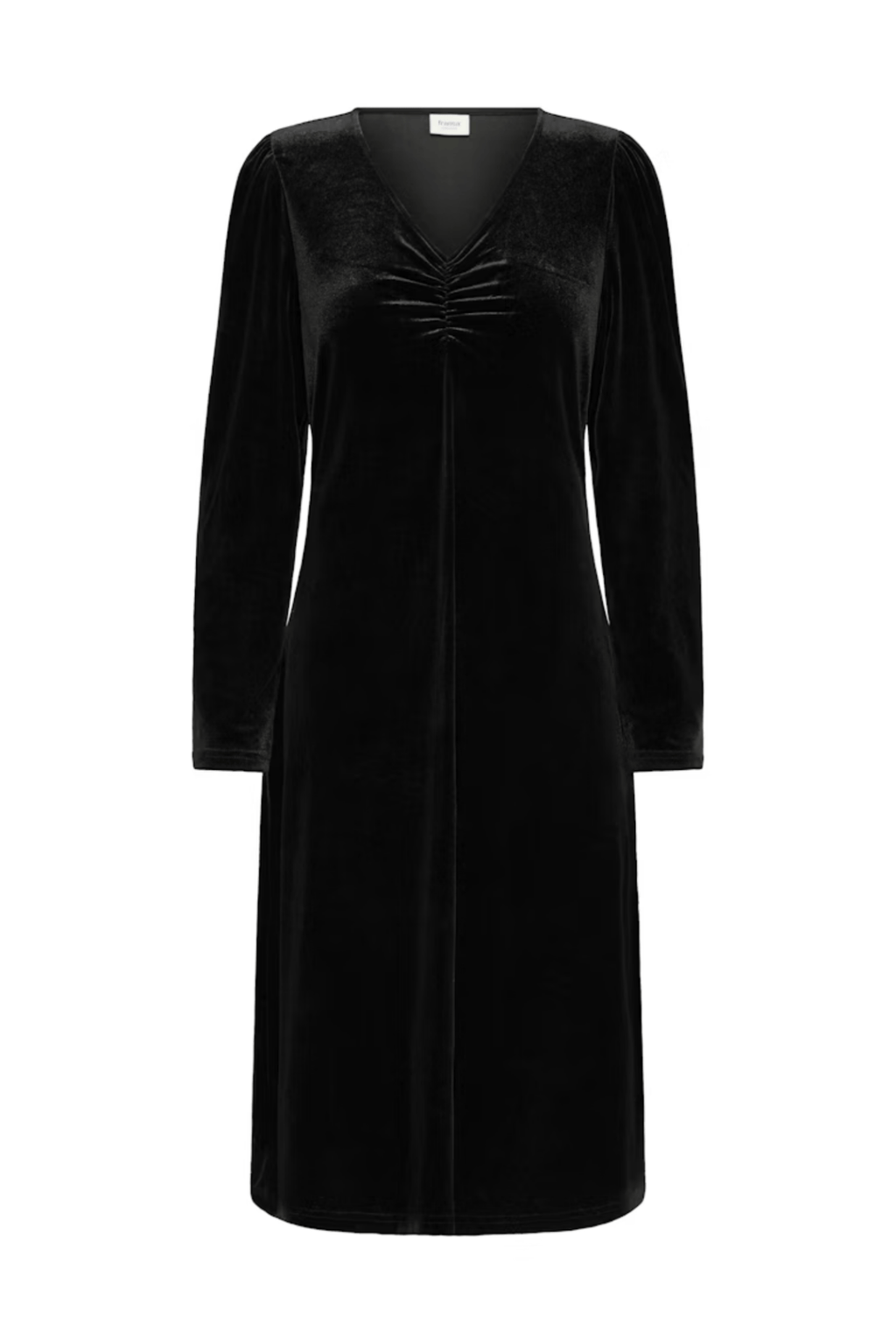 Fransa 20617223 FRCASSANDRA DR 5 Velvet V - Neck Fit and Flare Dress Meteorite - Dotique - Fransa