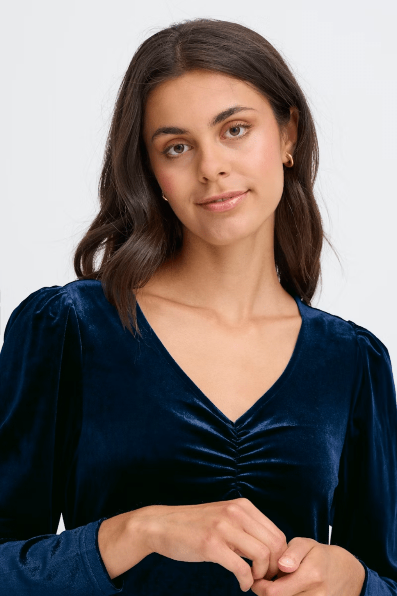 Fransa 20617223 FRCASSANDRA DR 5 Velvet V - Neck Fit and Flare Dress Nightsky - Dotique - Fransa