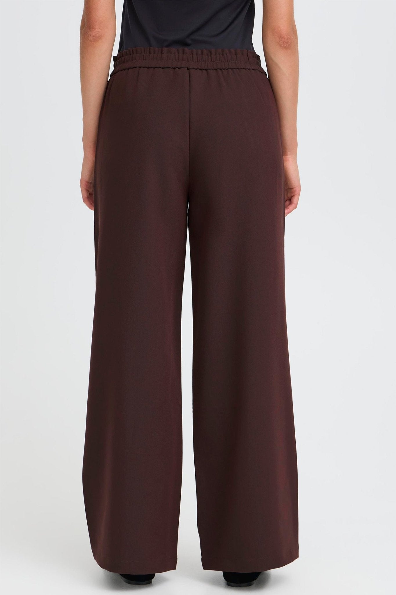 Fransa 20617264 FRABIGAIL Fudge Brown Melange Pull - On wide Leg Trousers - Dotique - Fransa