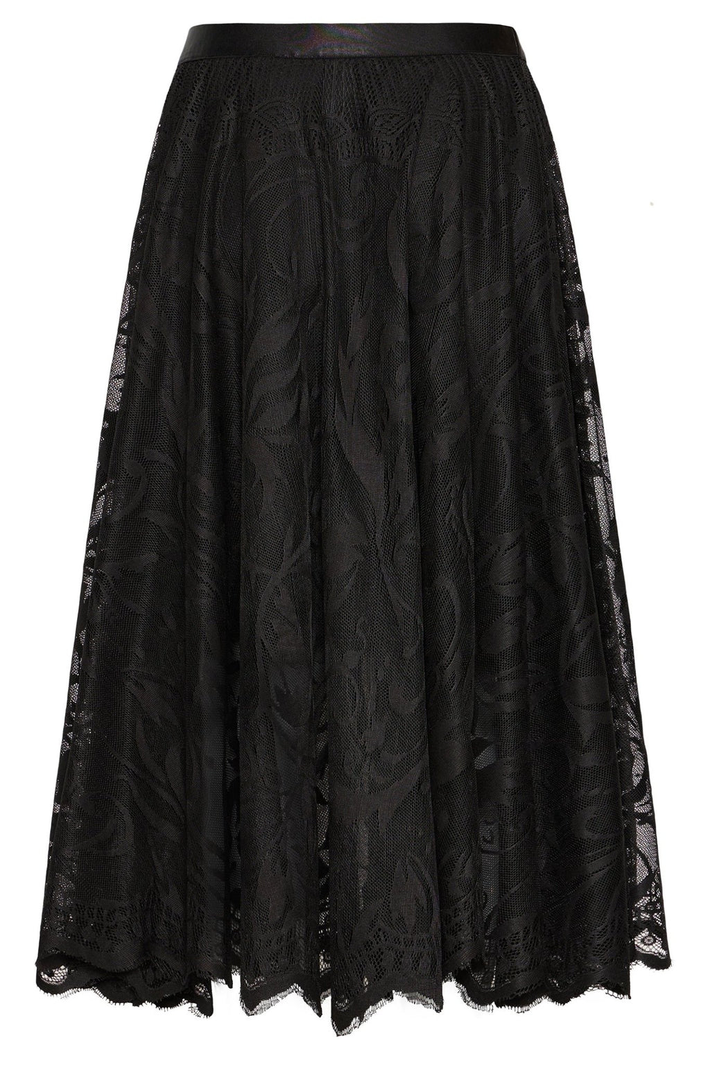 Fransa 20617281 FRLACIA Meteorite Black Lace Midi Skirt - Dotique - Fransa