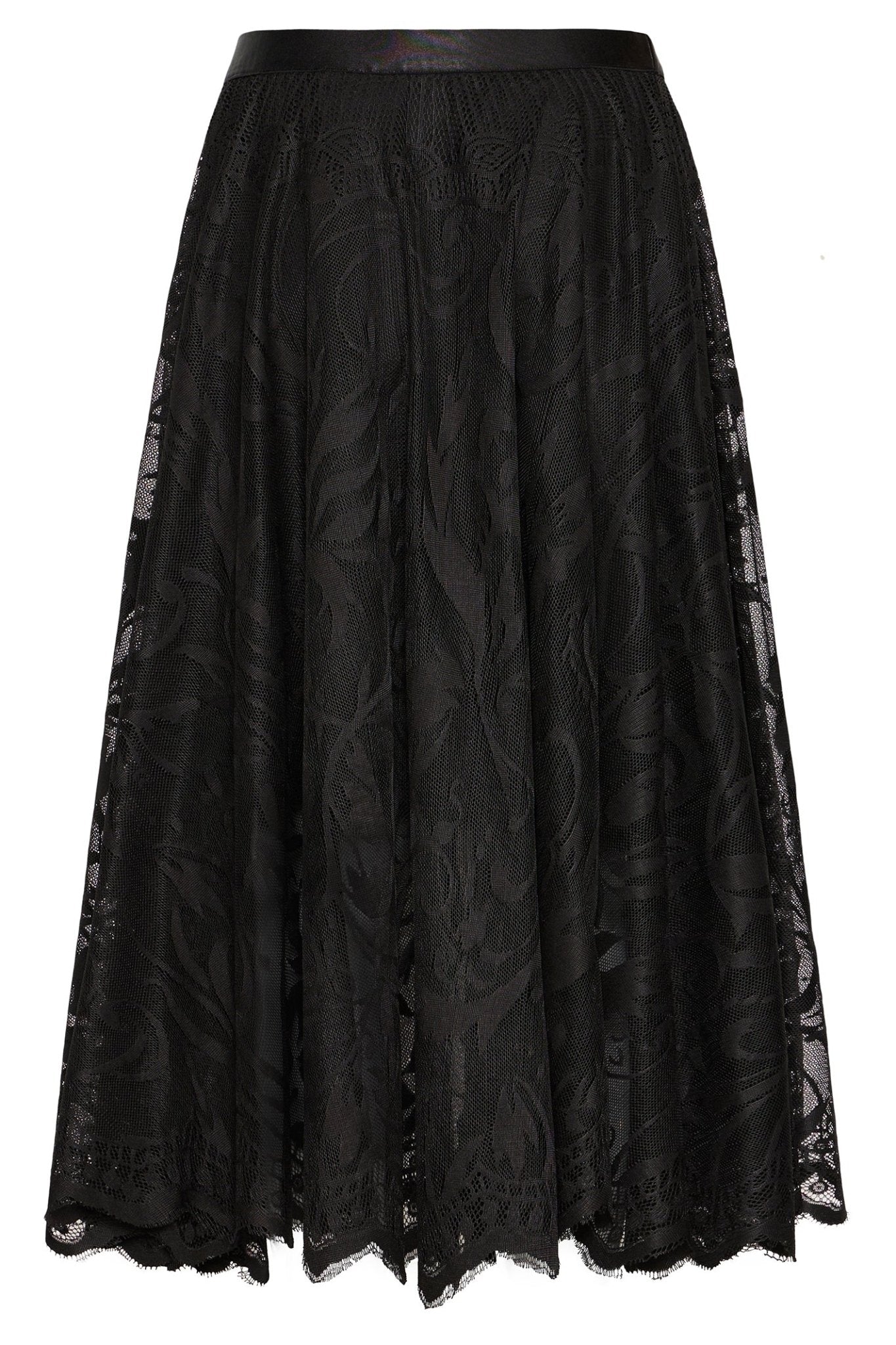 Fransa 20617281 FRLACIA Meteorite Black Lace Midi Skirt - Dotique - Fransa