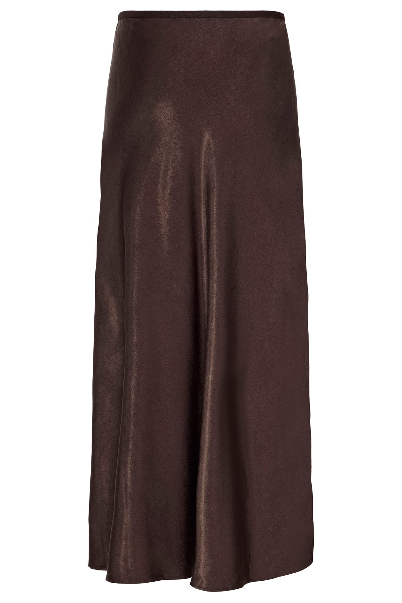 Fransa 20617291 FRSHINA Chocolate Torte Brown Satin Skirt - Dotique - Fransa