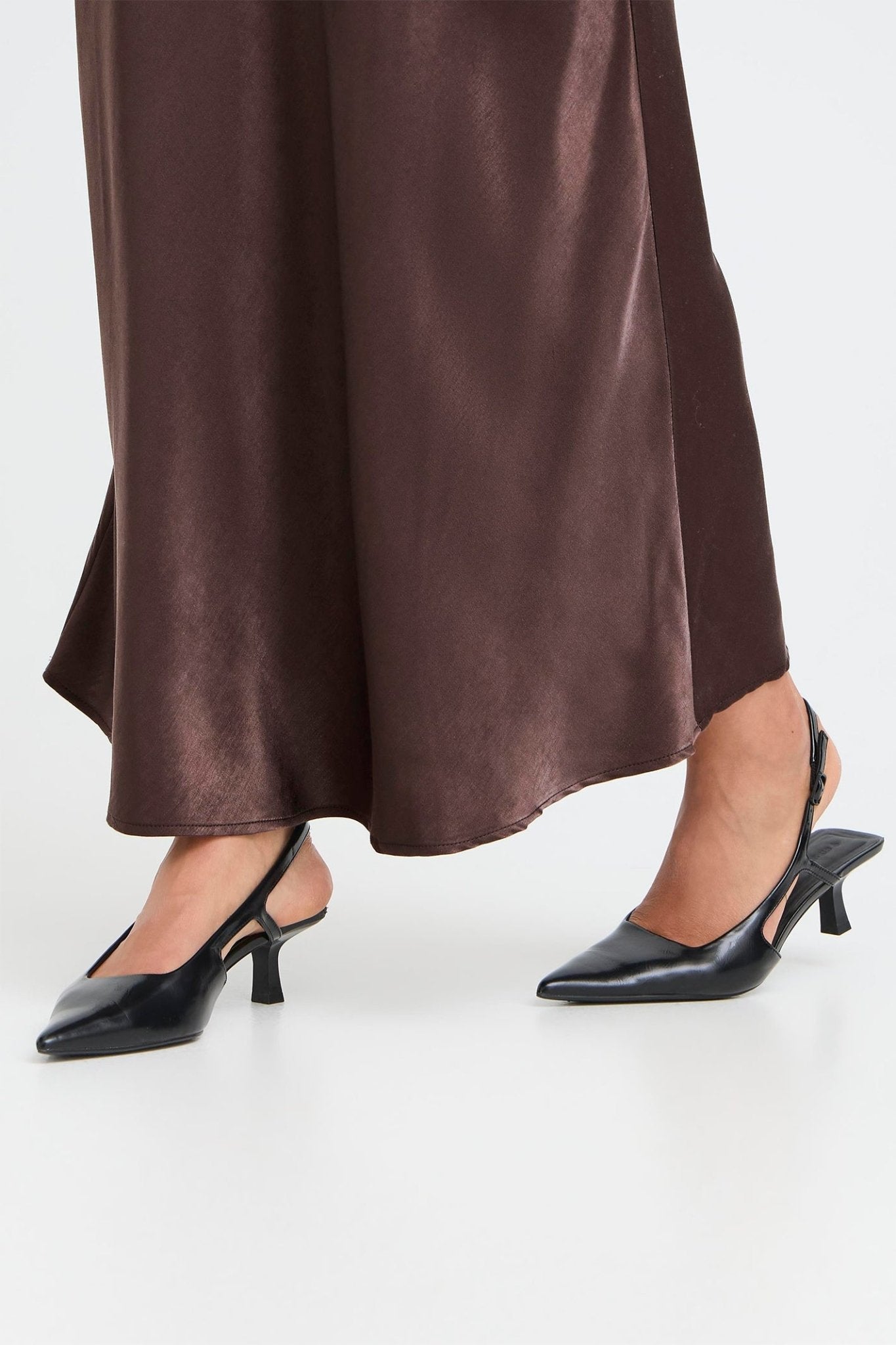 Fransa 20617291 FRSHINA Chocolate Torte Brown Satin Skirt - Dotique - Fransa