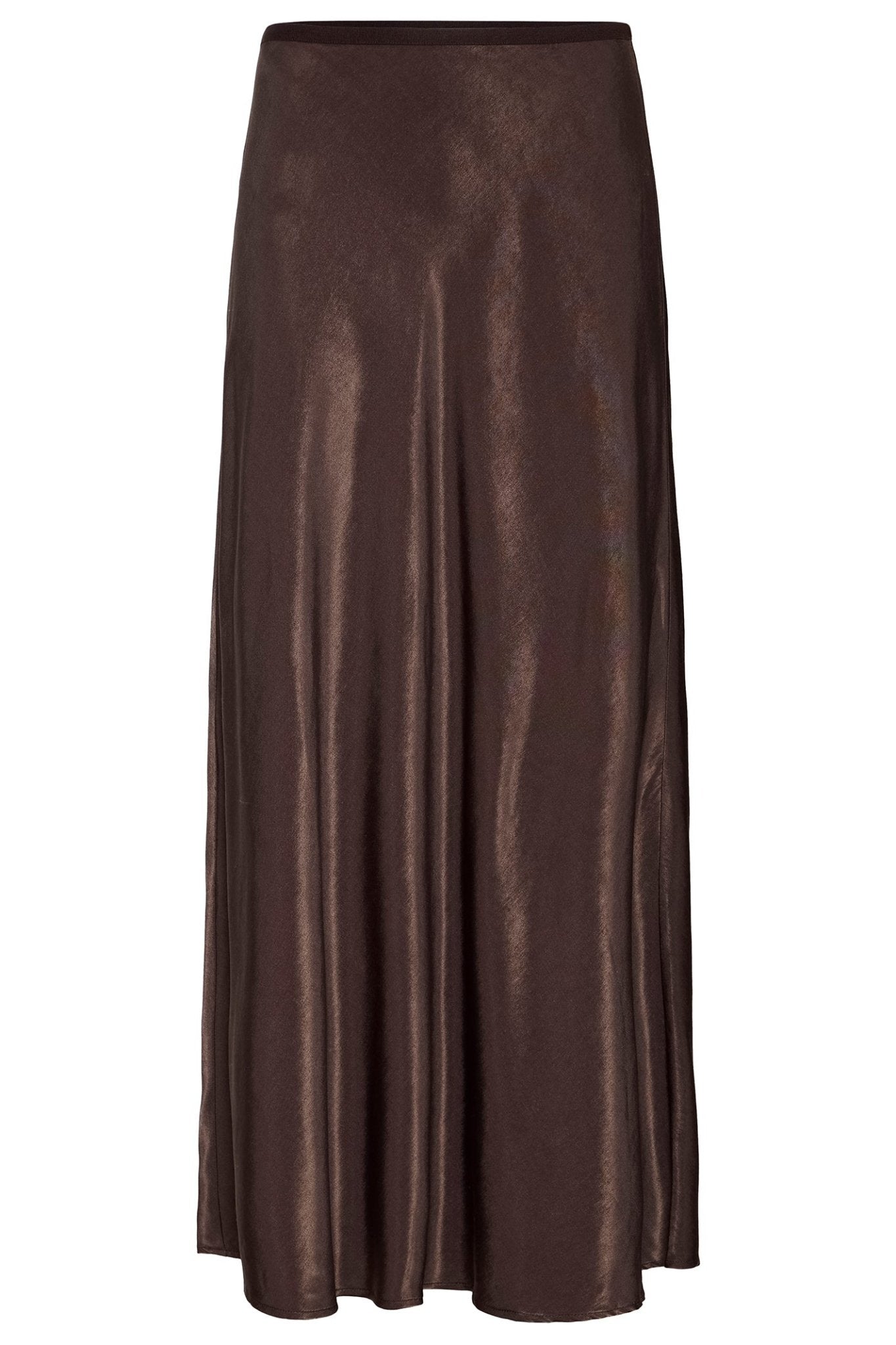 Fransa 20617291 FRSHINA Chocolate Torte Brown Satin Skirt - Dotique - Fransa