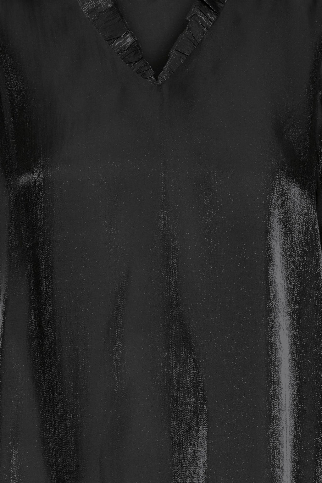 Fransa 20617297 FRYOLANDA Meteorite Black Satin Blouse - Dotique - Fransa