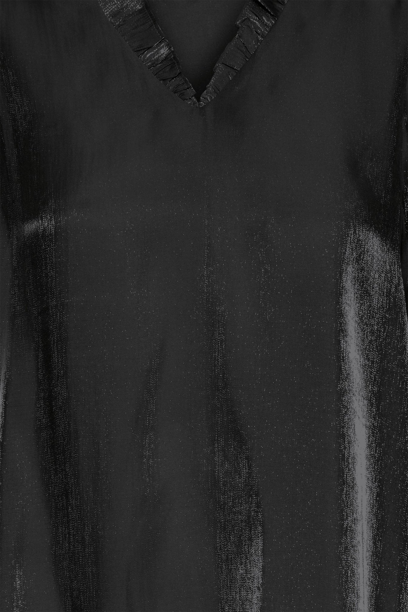 Fransa 20617297 FRYOLANDA Meteorite Black Satin Blouse - Dotique - Fransa