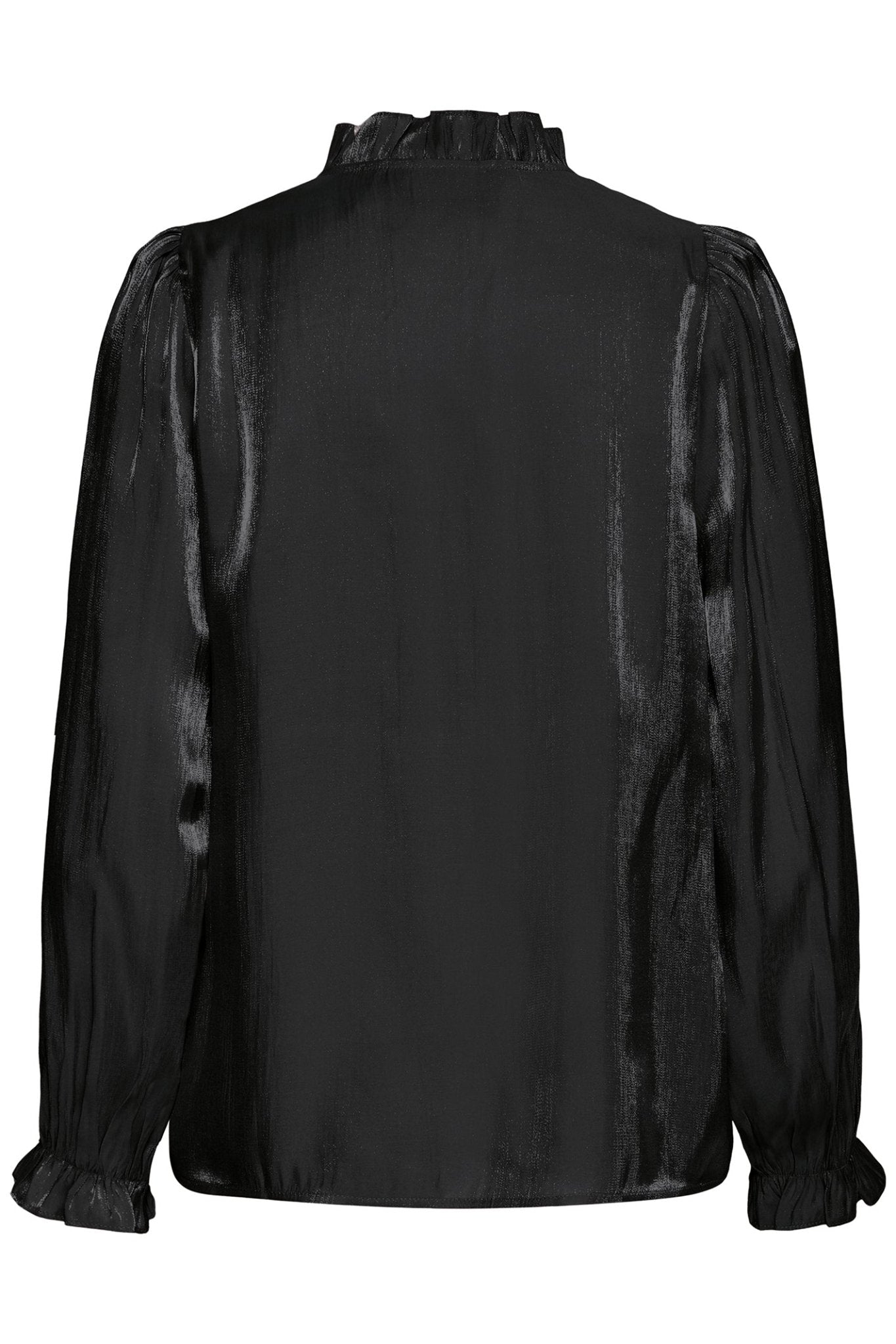 Fransa 20617297 FRYOLANDA Meteorite Black Satin Blouse - Dotique - Fransa