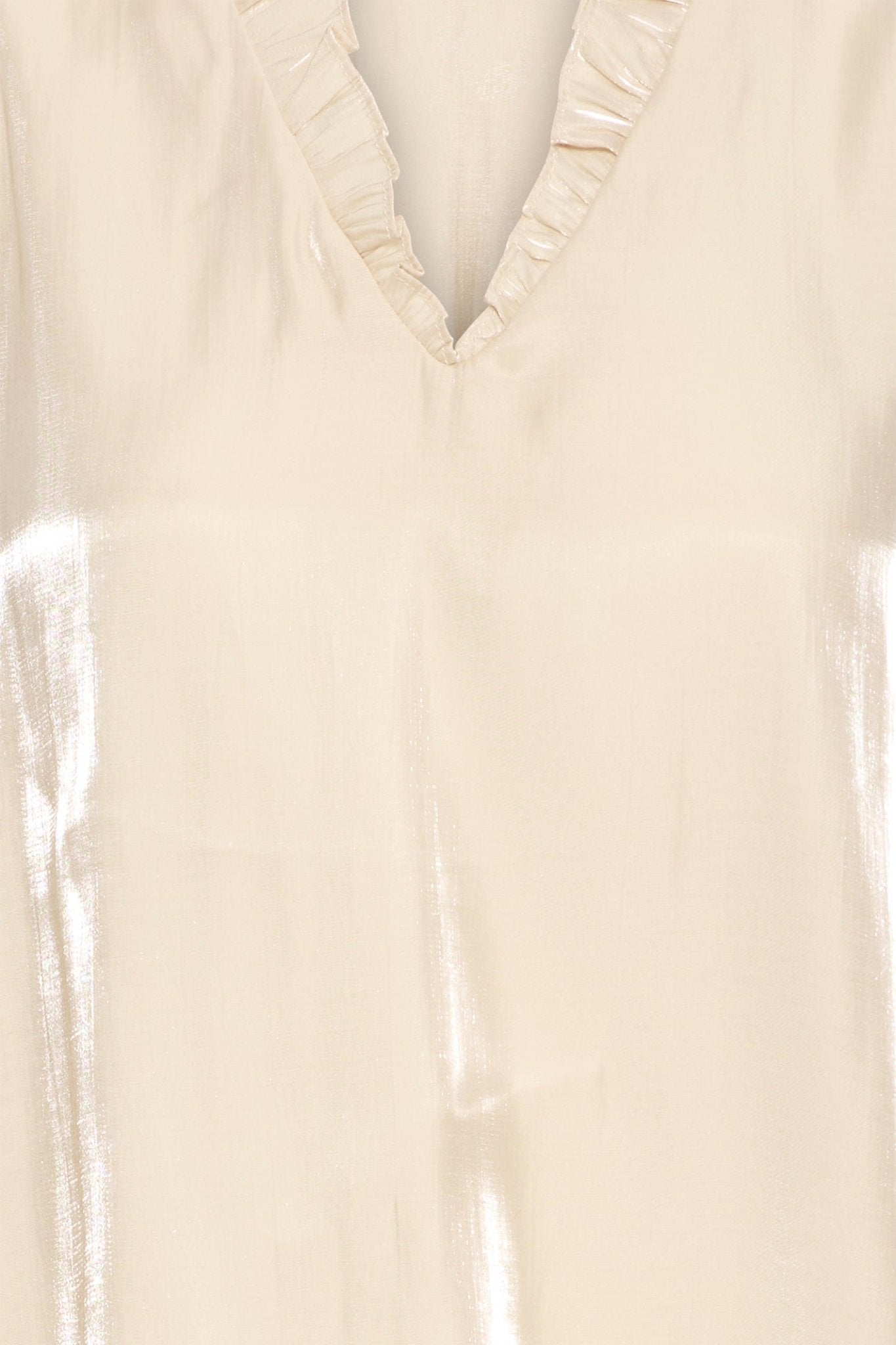 Fransa 20617297 FRYOLANDA Oyster Gray Satin Blouse - Dotique - Fransa
