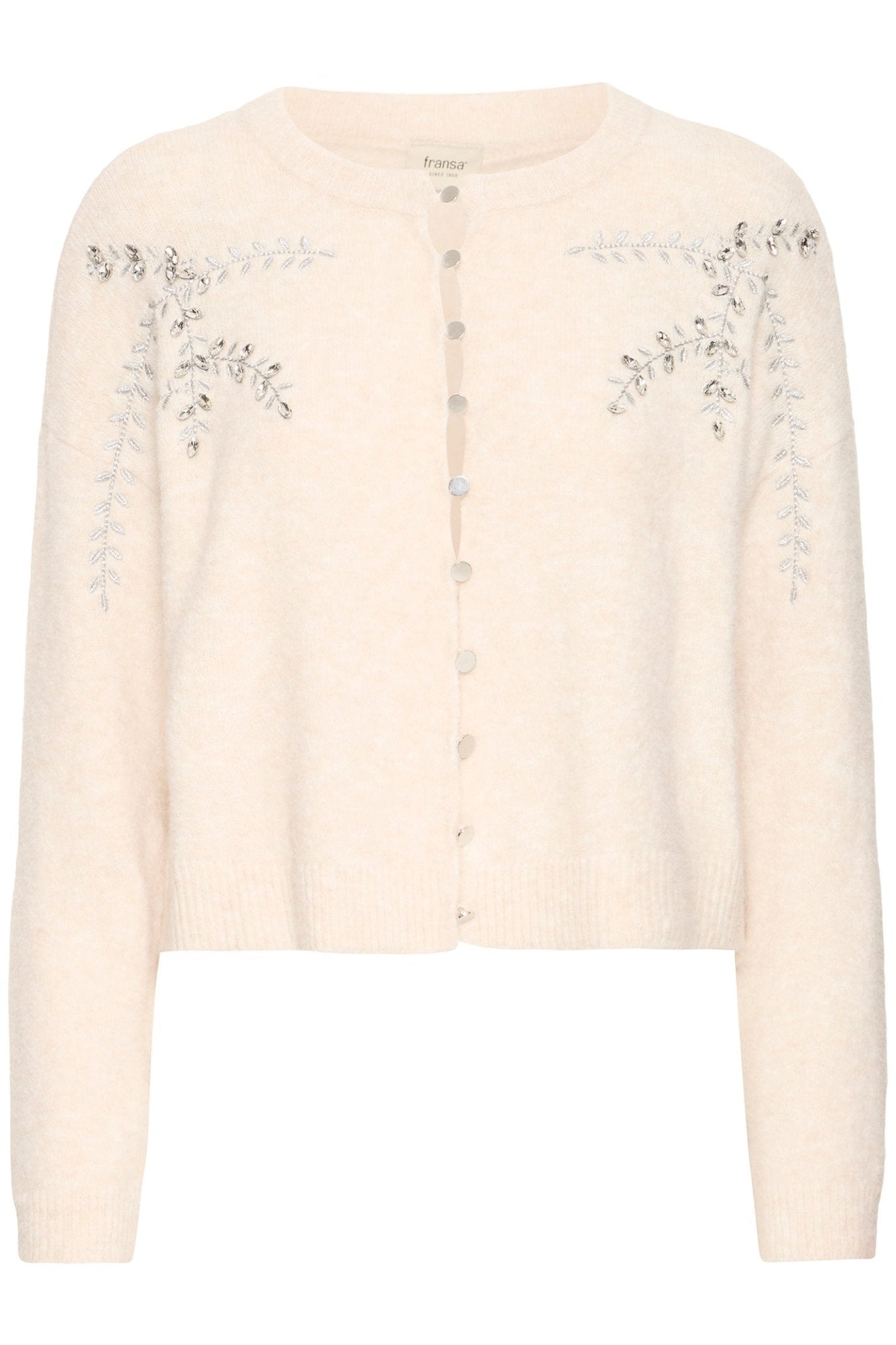 Fransa 20617317 FRKENDRA Oatmeal Melange Cardigan - Dotique - Fransa