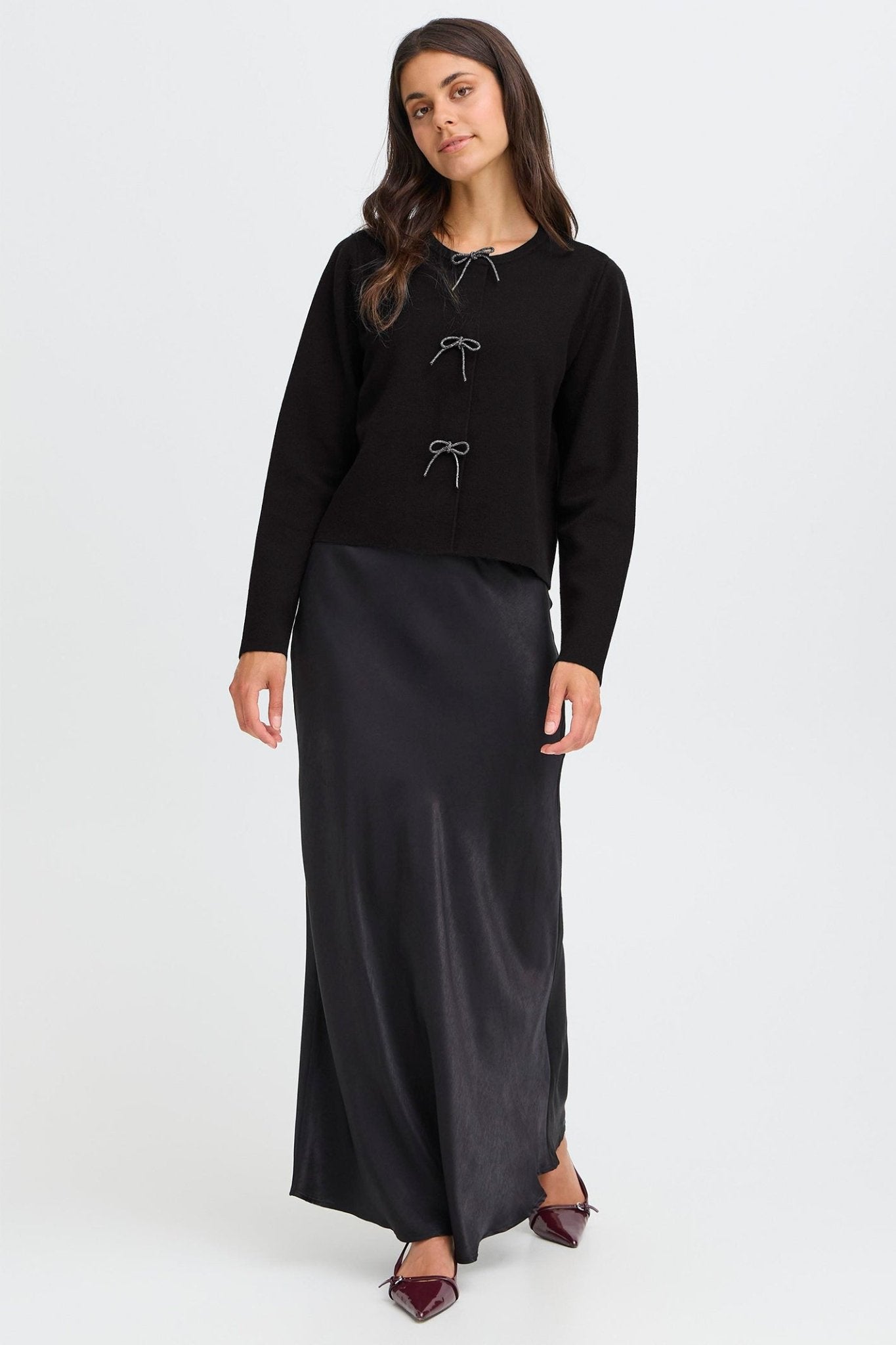 Fransa 20617318 FRSALLY Meteorite Black Cardigan - Dotique - Fransa
