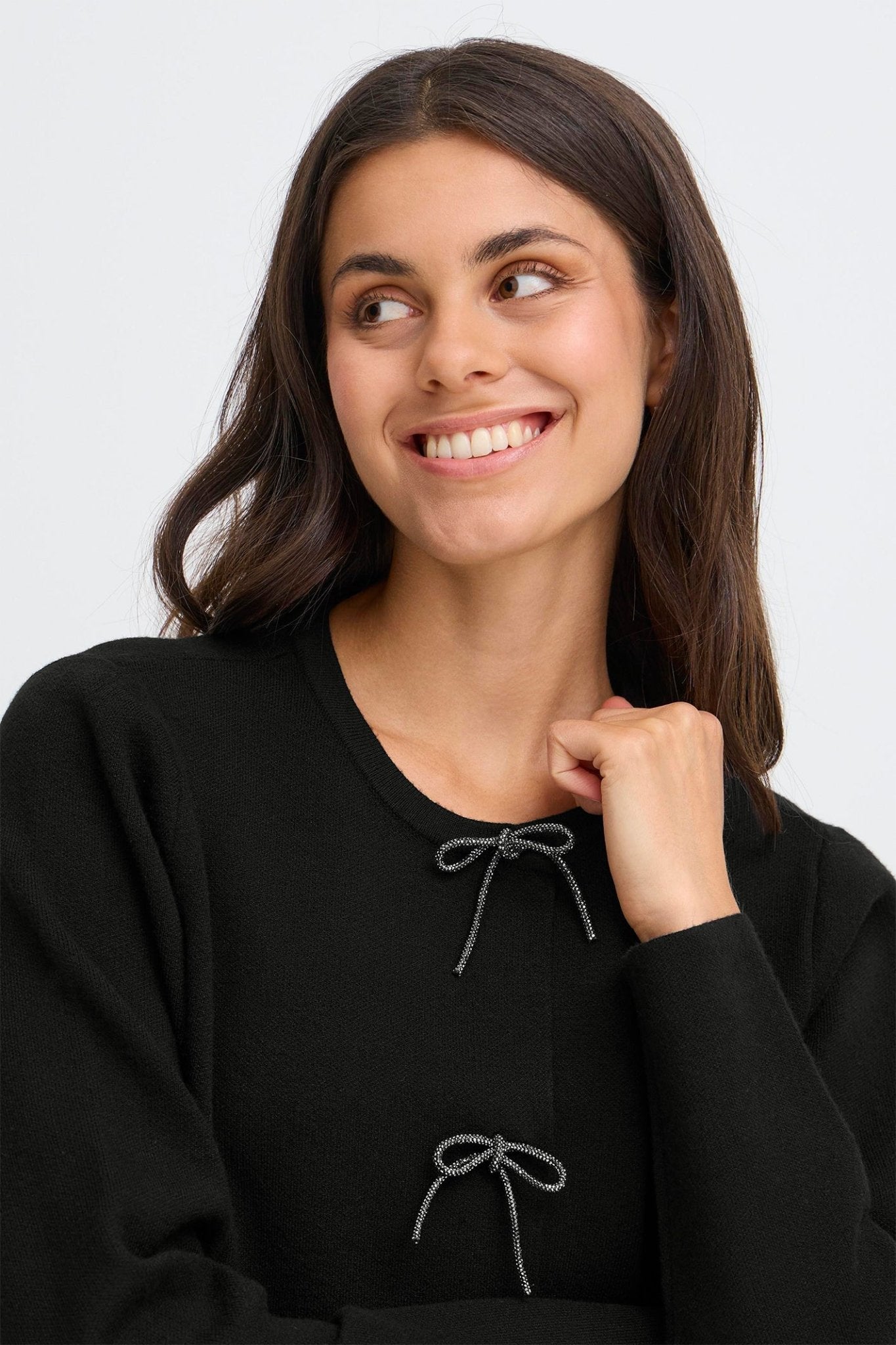Fransa 20617318 FRSALLY Meteorite Black Cardigan - Dotique - Fransa