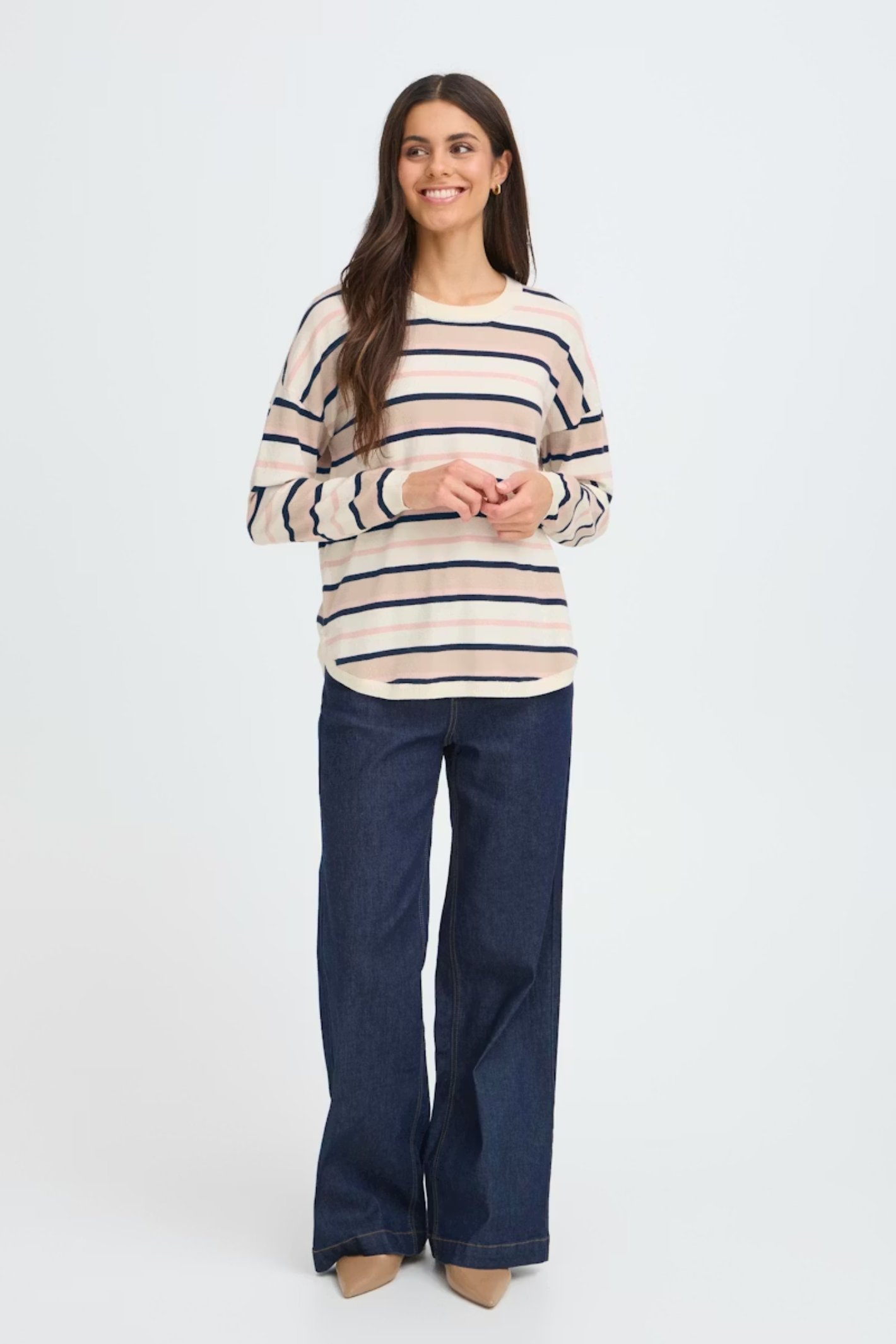 Fransa FRMELANI pullover in Rose Smoke Stripe – women’s knit jumper – Dotique