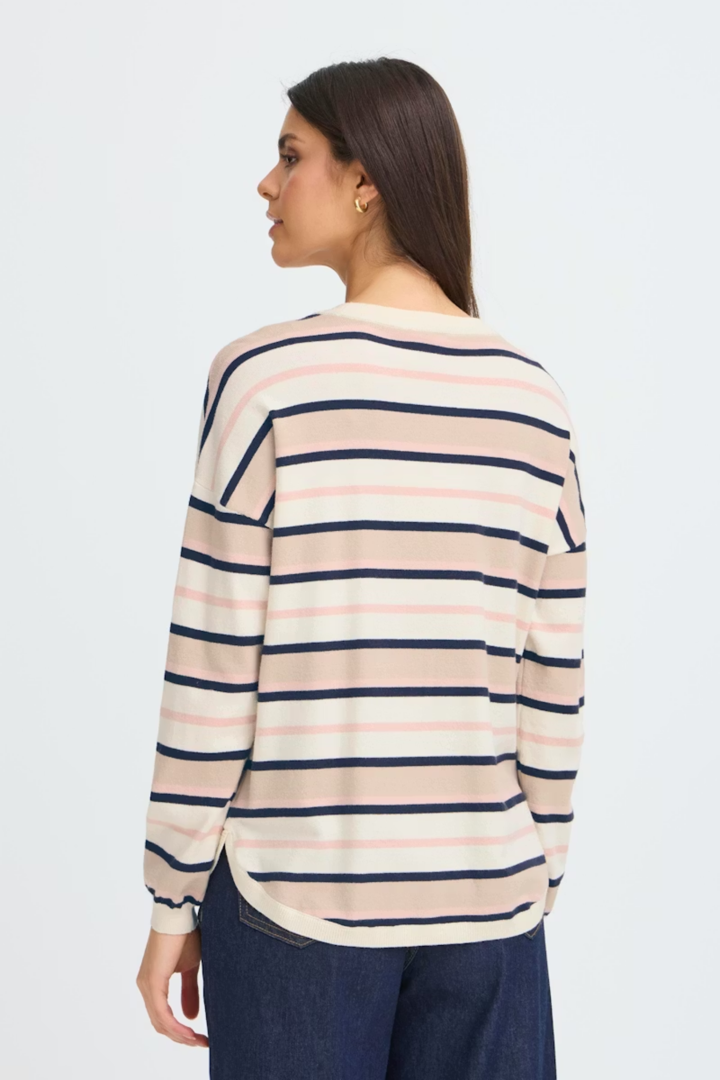 Fransa FRMELANI pullover in Rose Smoke Stripe – women’s knit jumper – Dotique