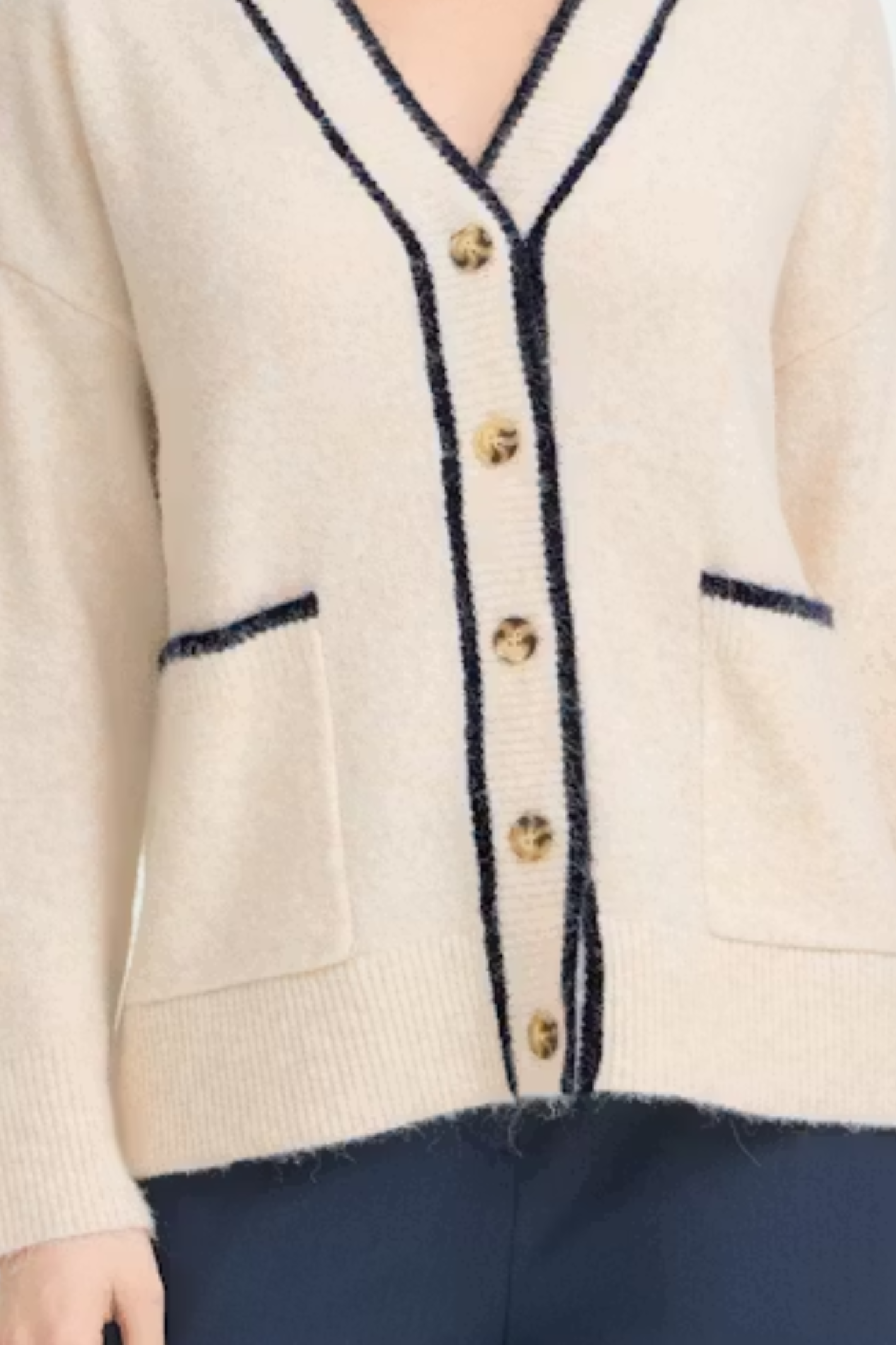 Fransa 20617432 FRKENDRA CAR 2 Oatmeal Melange Stripe at Dotique Peak Village