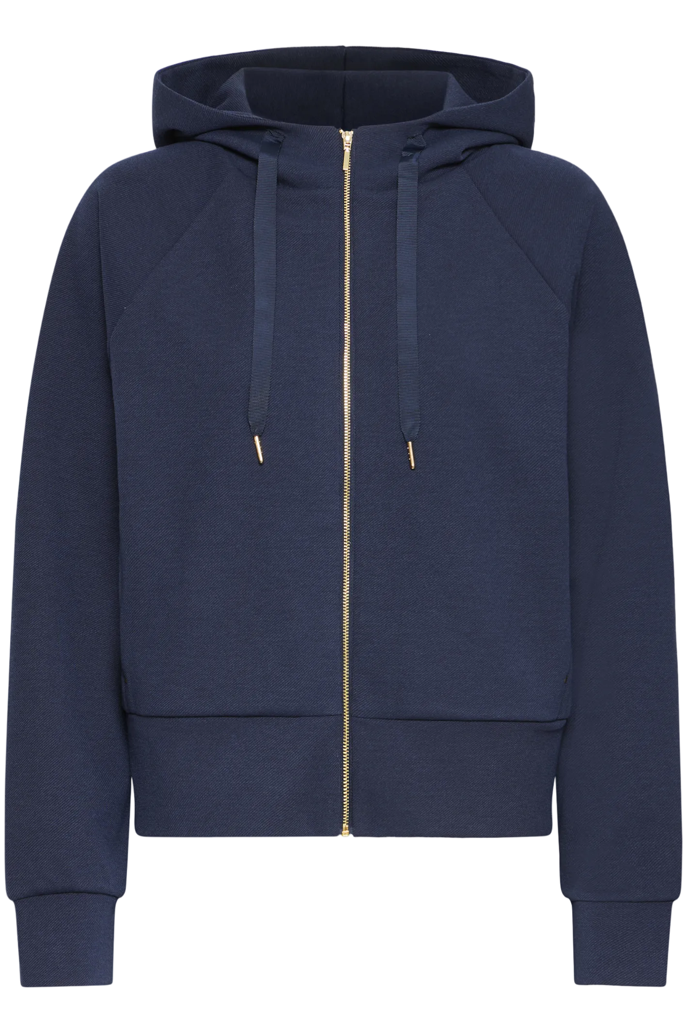 Fransa navy zip up hoodie with casual relaxed fit at Dotique