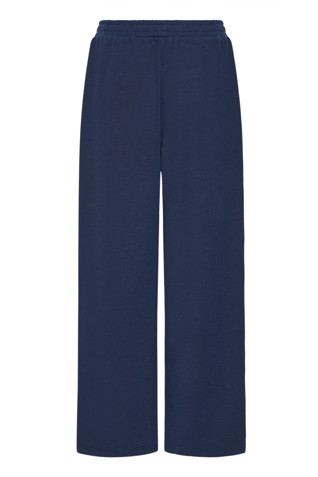 Fransa navy wide leg casual trousers with relaxed fit at Dotique
