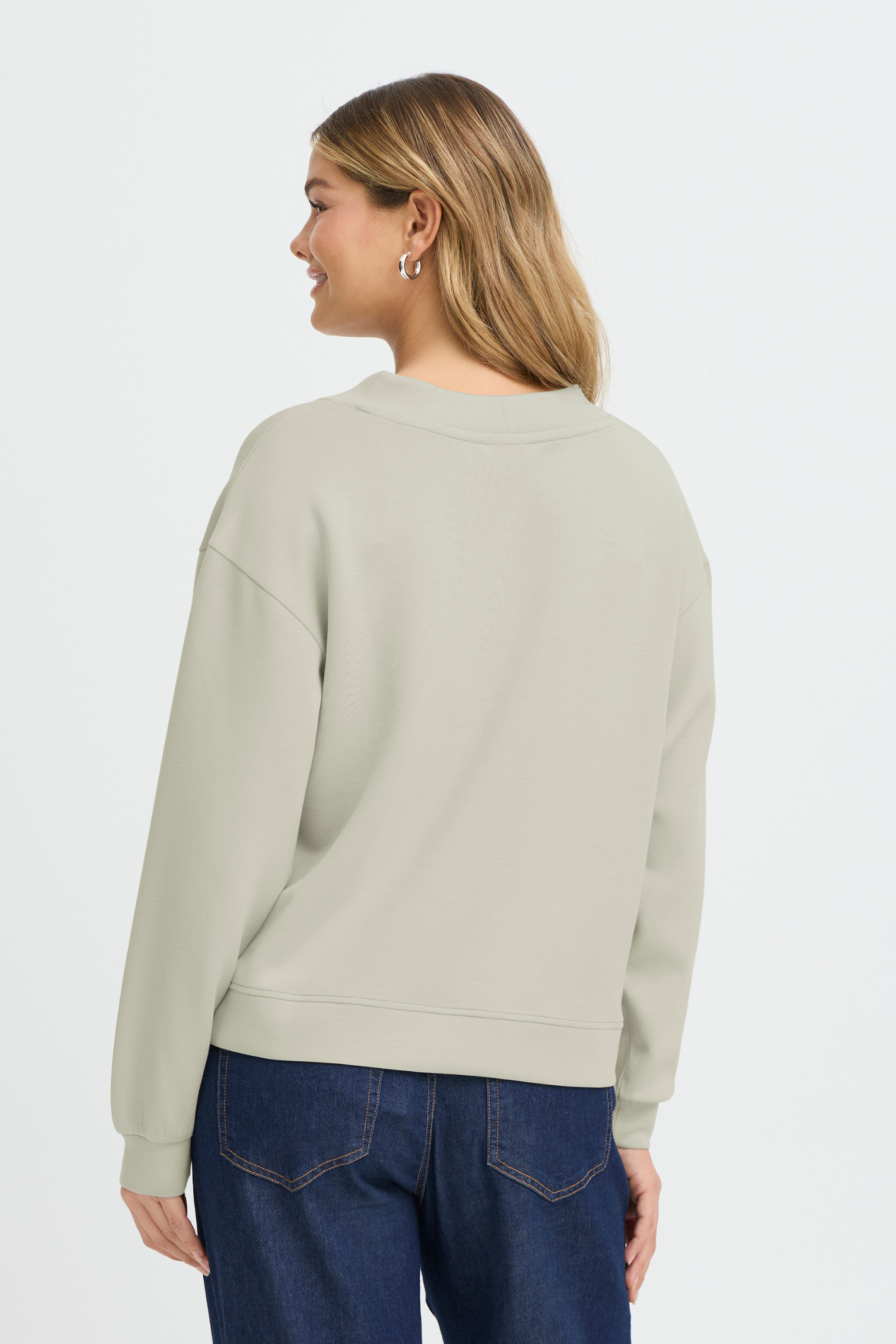 Fransa FRAURORA Mountain Trail jumper with relaxed fit and soft drape in a light neutral tone – Dotique