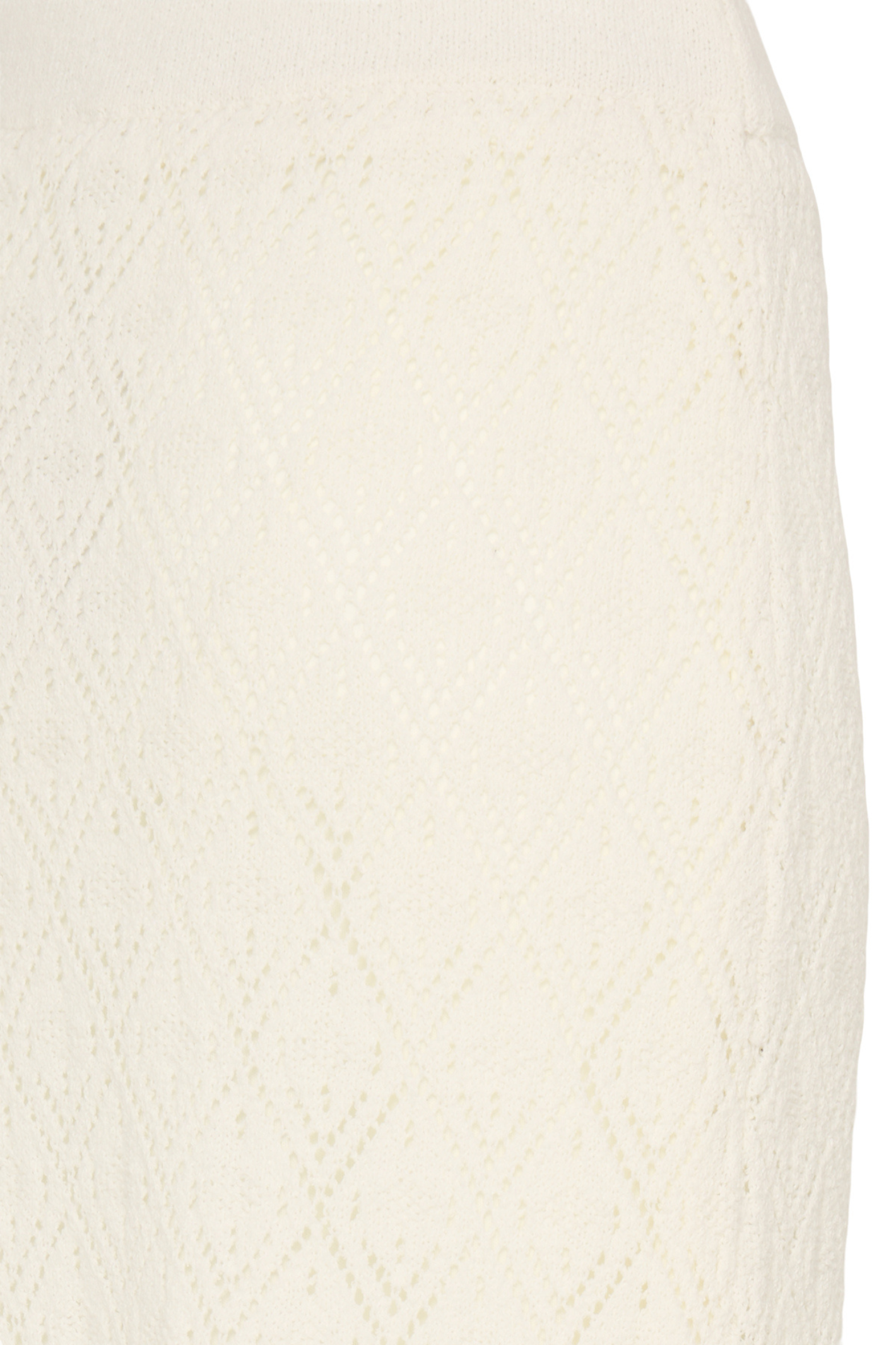 Fransa Whisper White knit midi skirt with subtle textured pattern and straight silhouette – Dotique