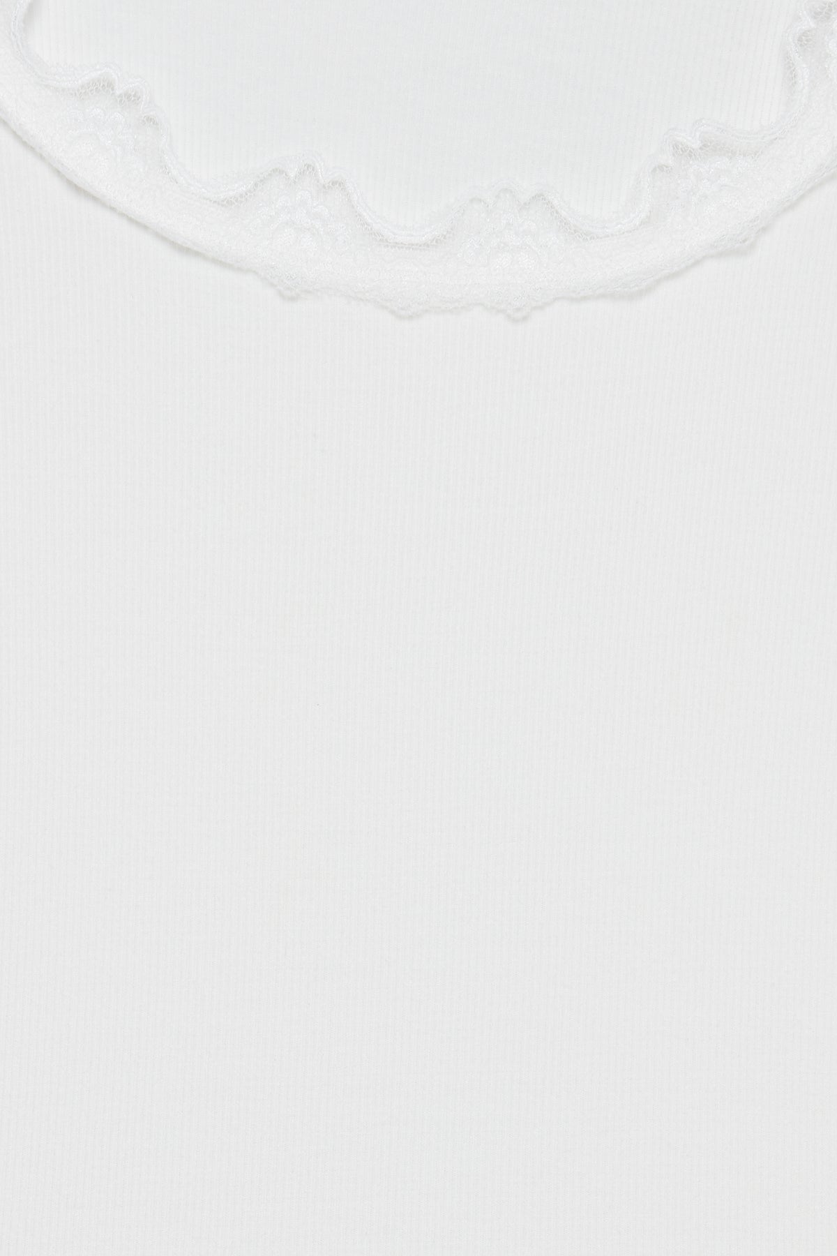 Fransa FRHIZAMOND 2 lace-trim long-sleeved top in Antique White – fabric detail