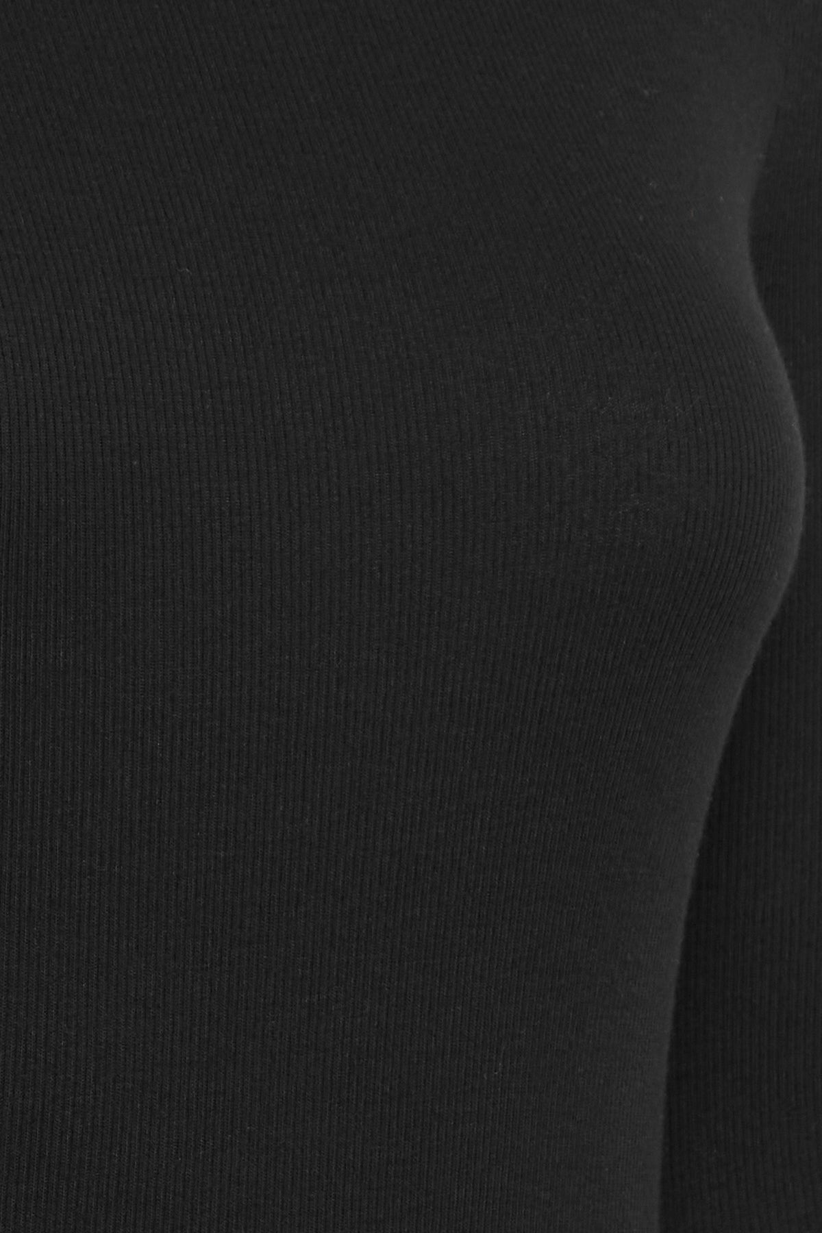Fransa FRHIZAMOND 2 lace-trim long-sleeved top in Black – fabric detail
