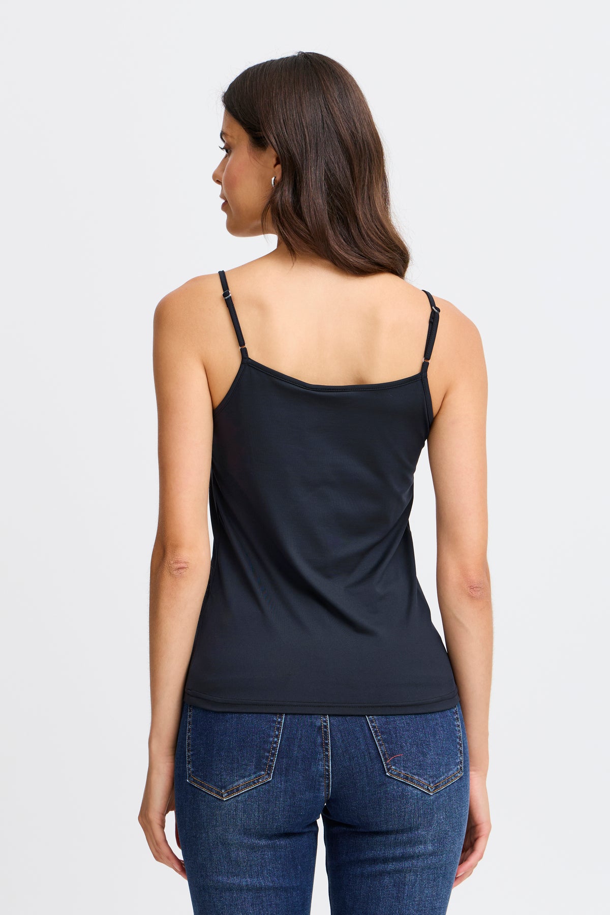 Fransa Krask 1 Camisole Top - Navy - model back