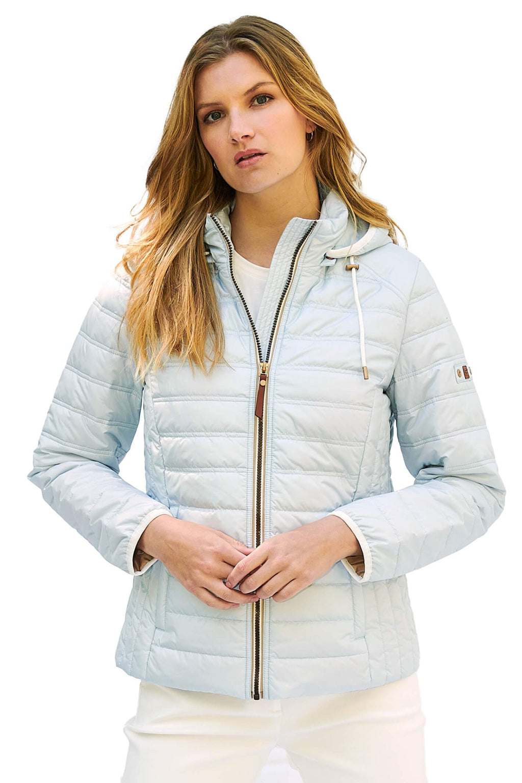 Fransen 436-321-61 Light Blue Padded Jacket With Hood - Dotique