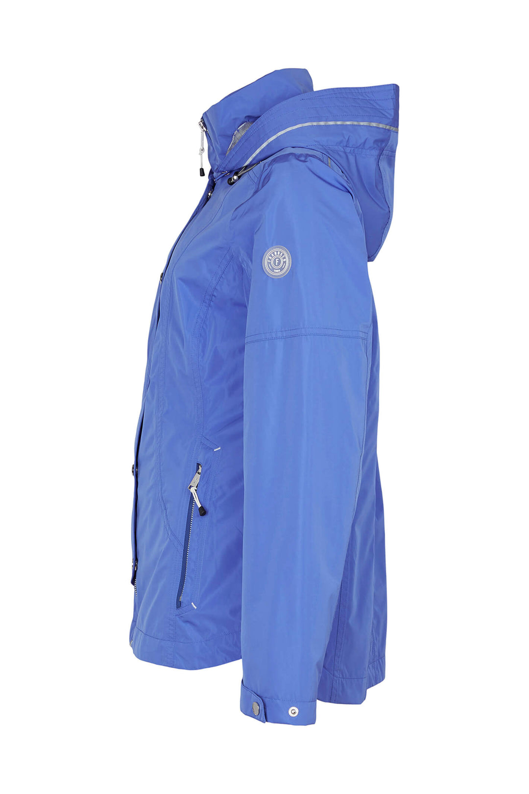 Fransen 455-162-60 Blue High Neck Jacket With Hood - Dotique