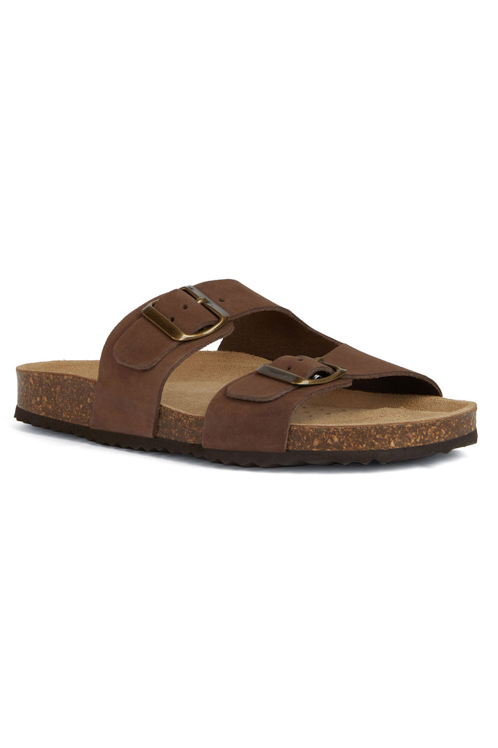 Geox C6009 Brionia Coffee Brown Vit Nubuck Sandals - Dotique