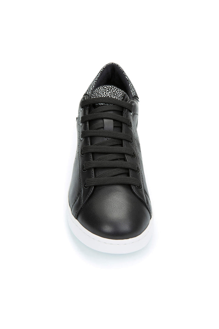 Geox D621BA Jaysen Black Nappa Leather Trainers - Dotique