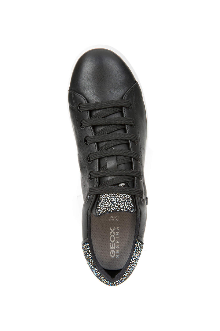 Geox D621BA Jaysen Black Nappa Leather Trainers - Dotique