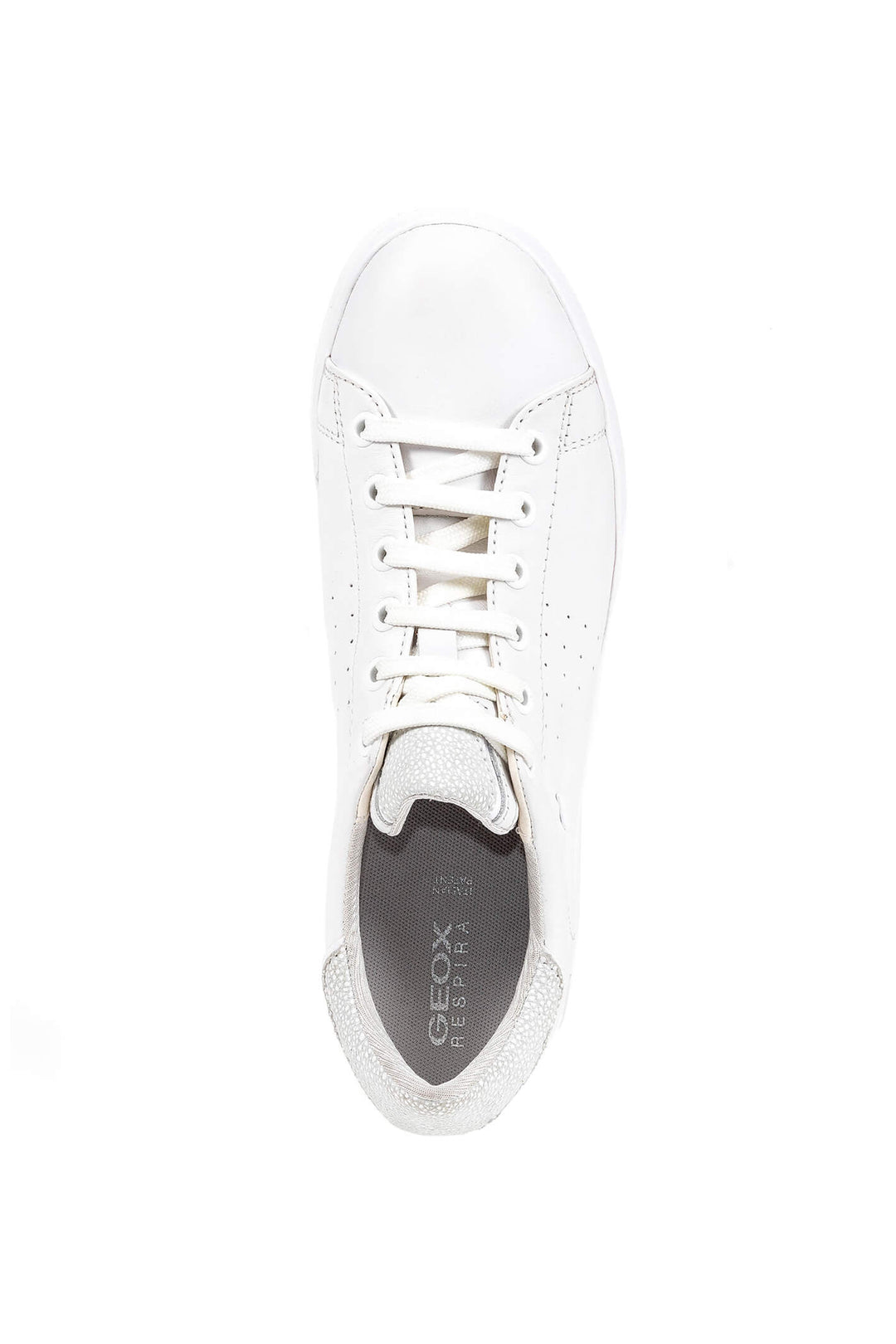 Geox D621BA Jaysen White Nappa Leather Trainers - Dotique