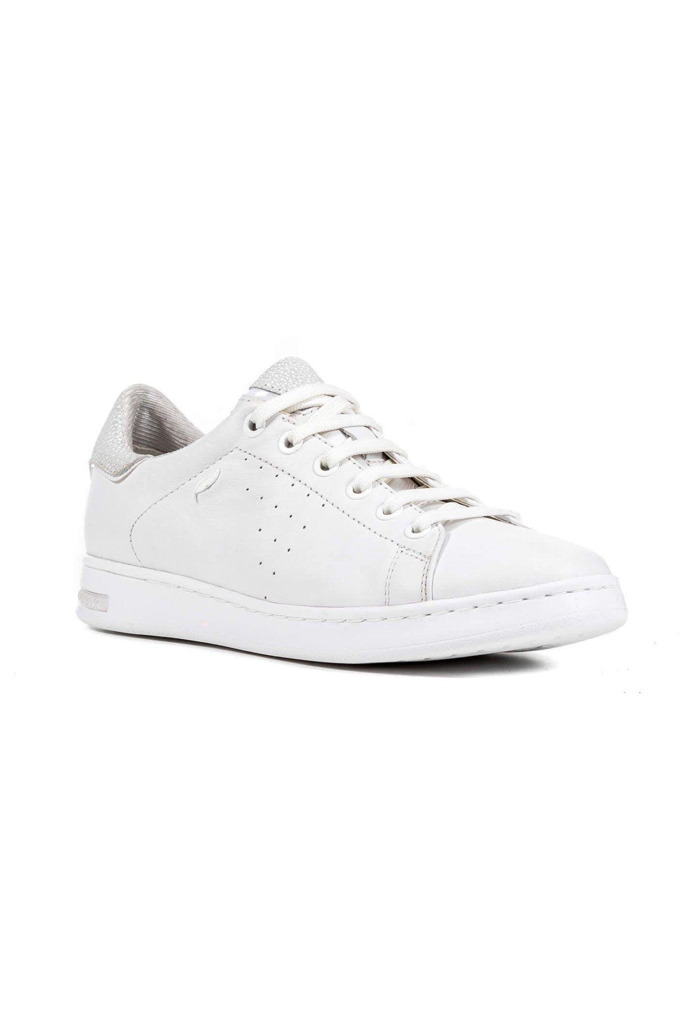 Geox D621BA Jaysen White Nappa Leather Trainers - Dotique