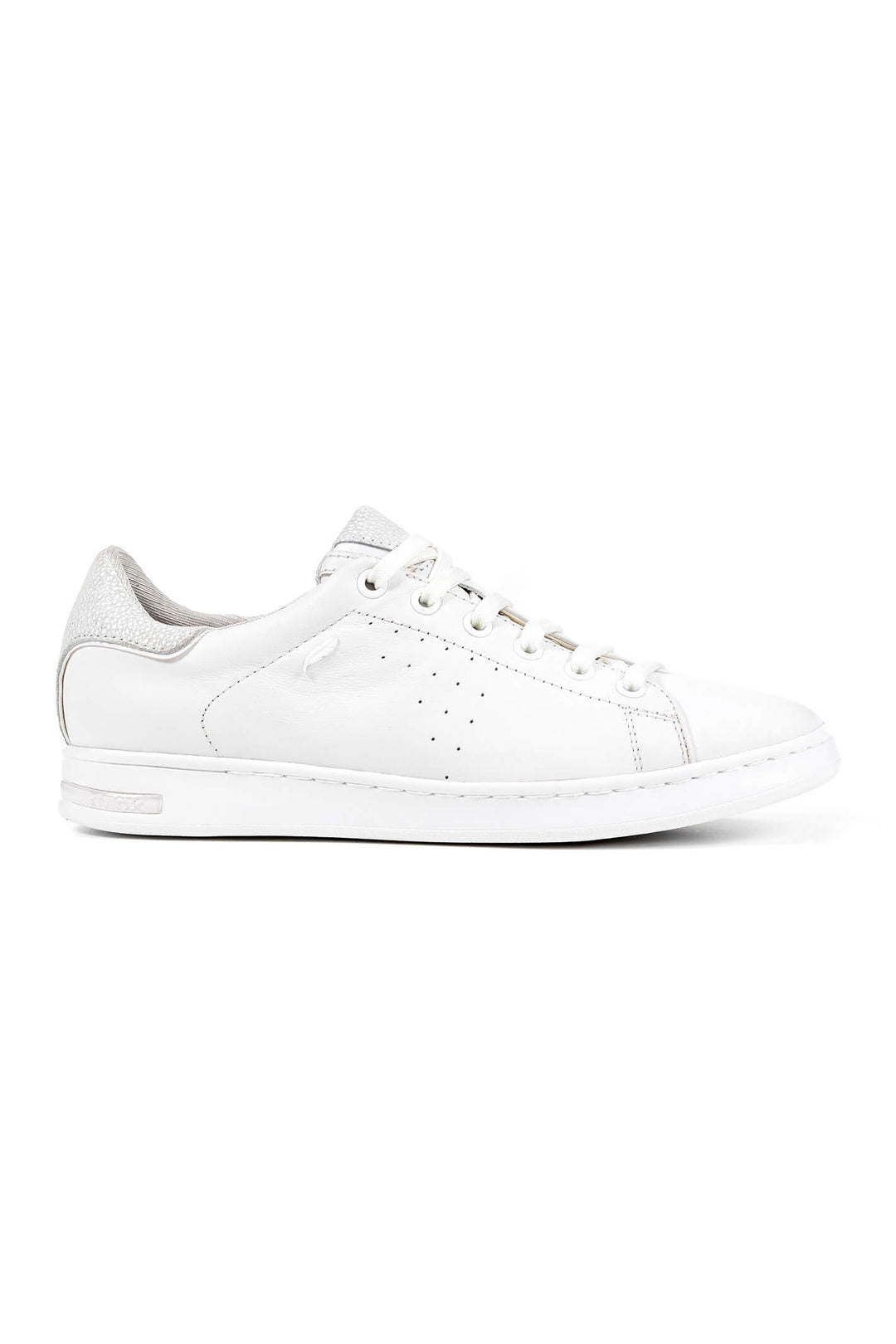 Geox D621BA Jaysen White Nappa Leather Trainers - Dotique