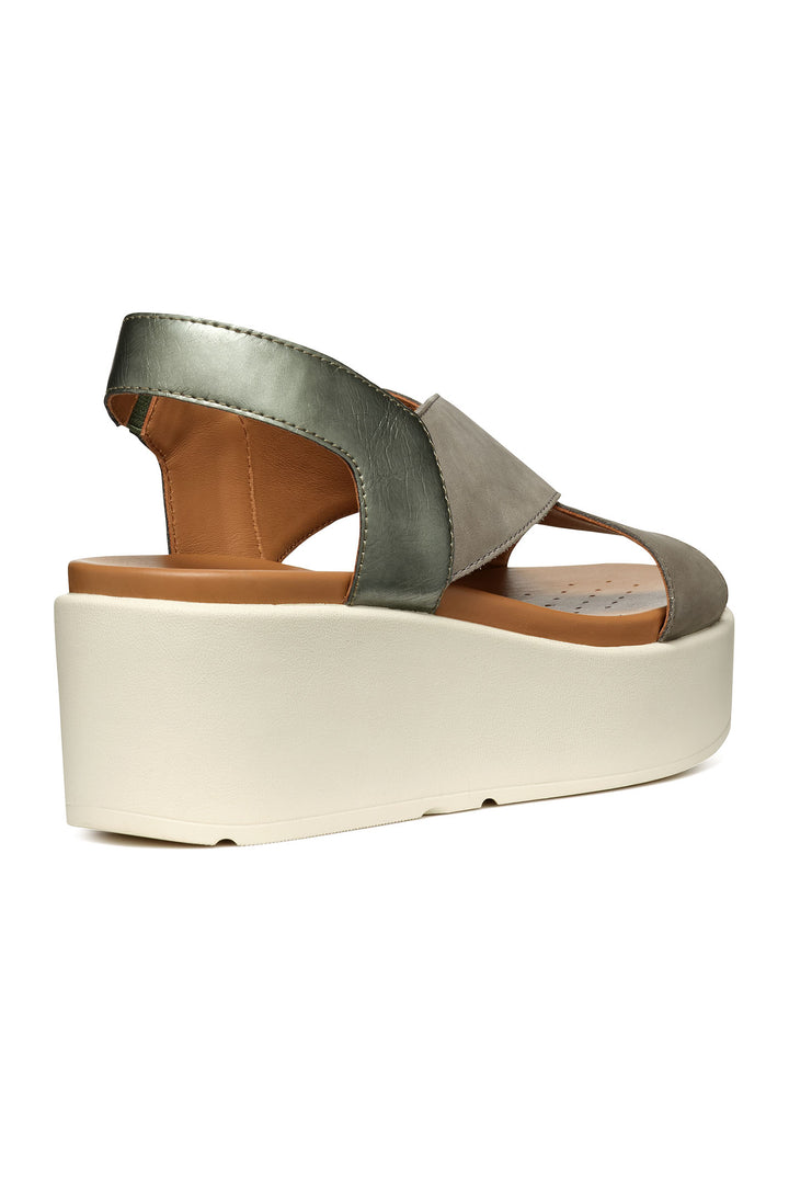 Geox Xand 2.2s Sage Green Wedge Sandal - Dotique