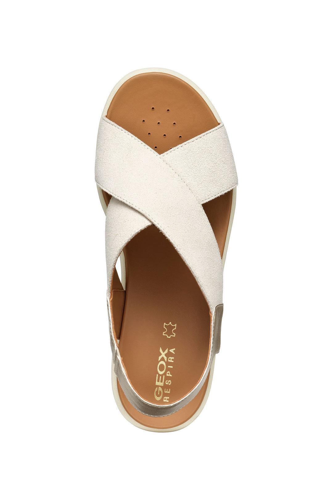 Geox Xand 2.2s Woman Light Sand Light Gold Wedge Sandals - Dotique