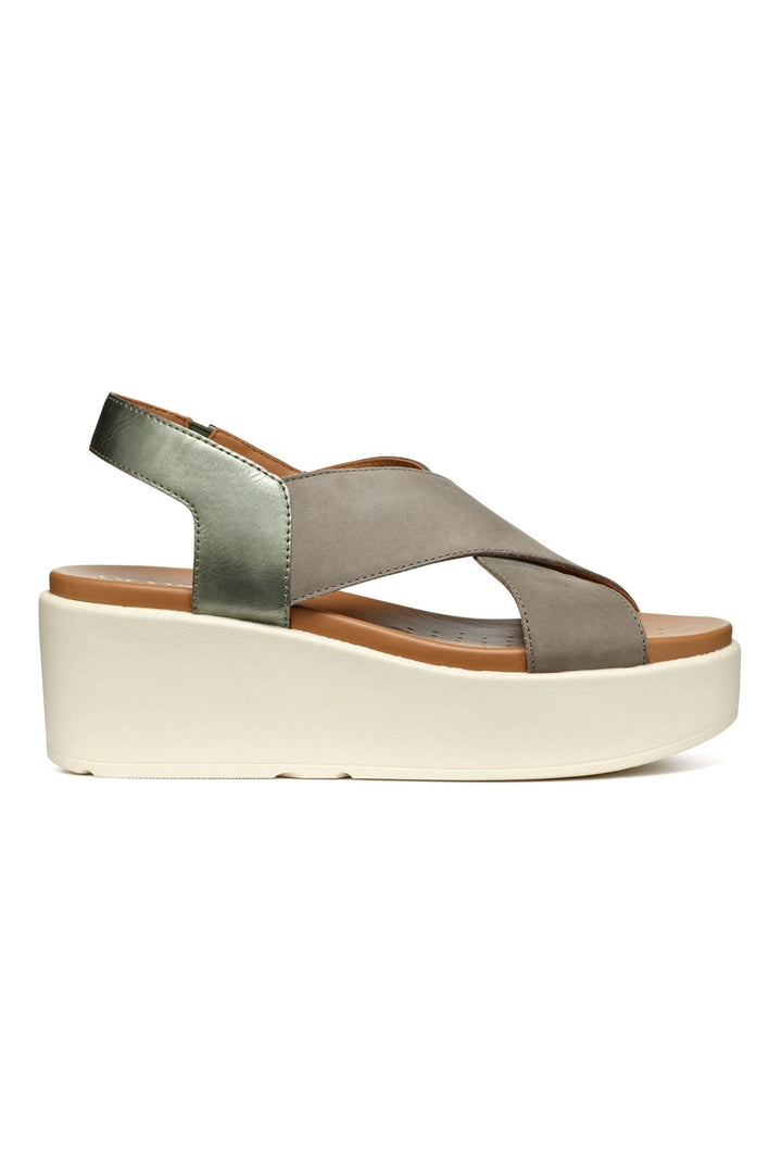 Geox Xand 2.2s Sage Green Wedge Sandal - Dotique