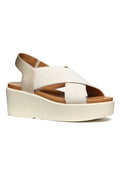 Geox Xand 2.2s Woman Light Sand Light Gold Wedge Sandals - Dotique