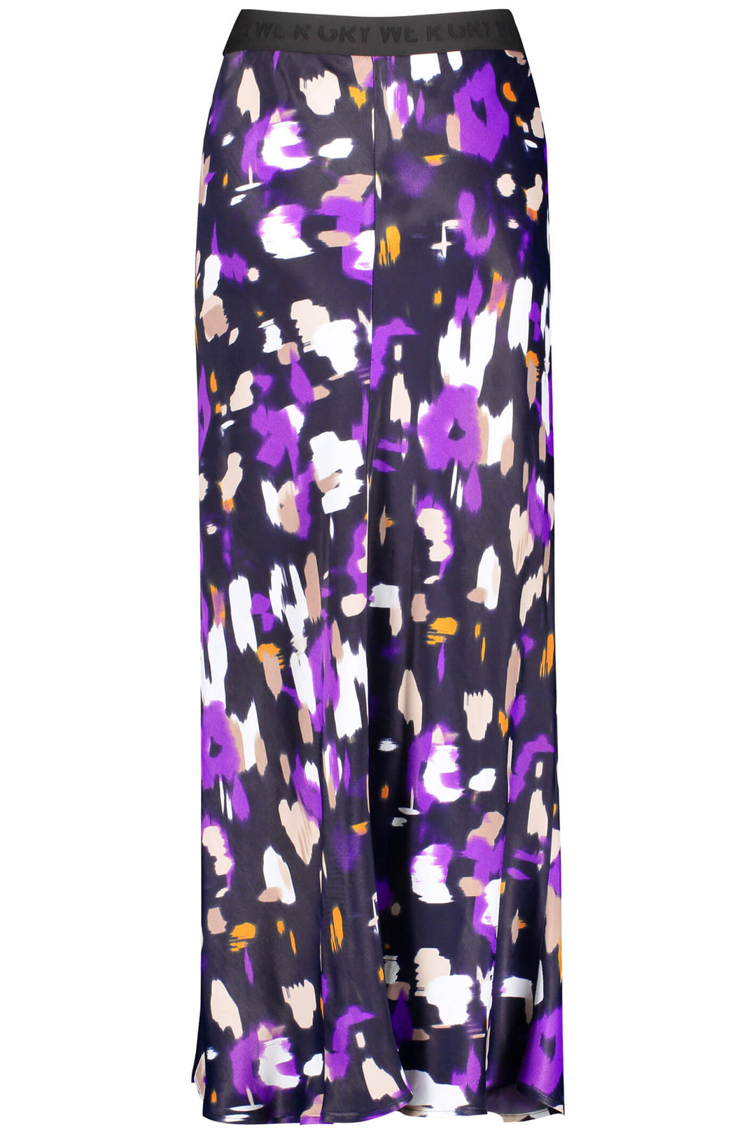 Gerry Weber 111001-66631 Black Purple Print Pull-On Midi Length Skirt - Dotique Chesterfield