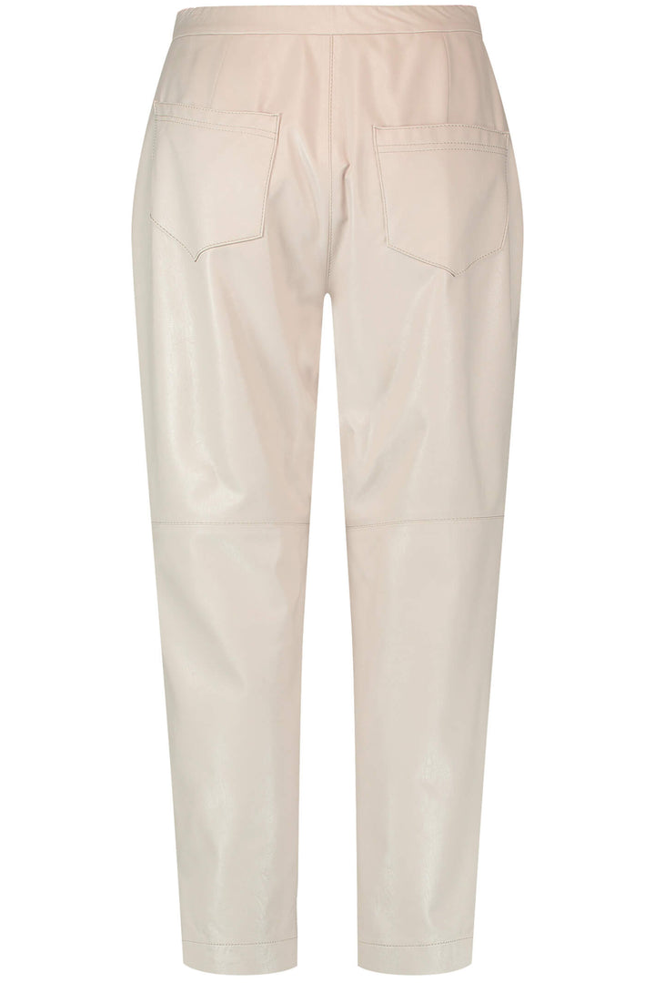 Gerry Weber 220019-31257 Dust Cream Faux Leather Trousers - Dotique Chesterfield