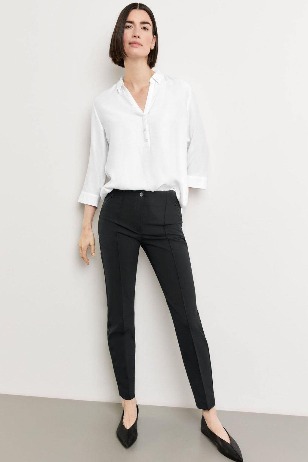 Gerry Weber 222003-66299 Black Slim Fit Trousers - Dotique Chesterfield