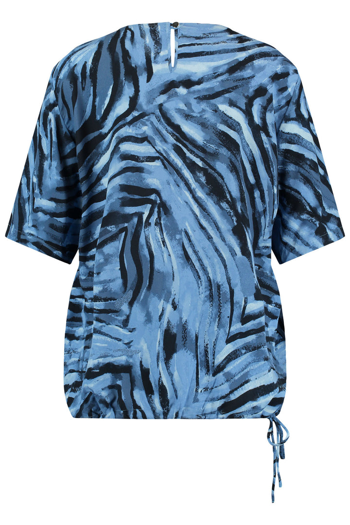 Gerry Weber 260059-66411 Blue Print Tie Waist Top - Dotique Chesterfield