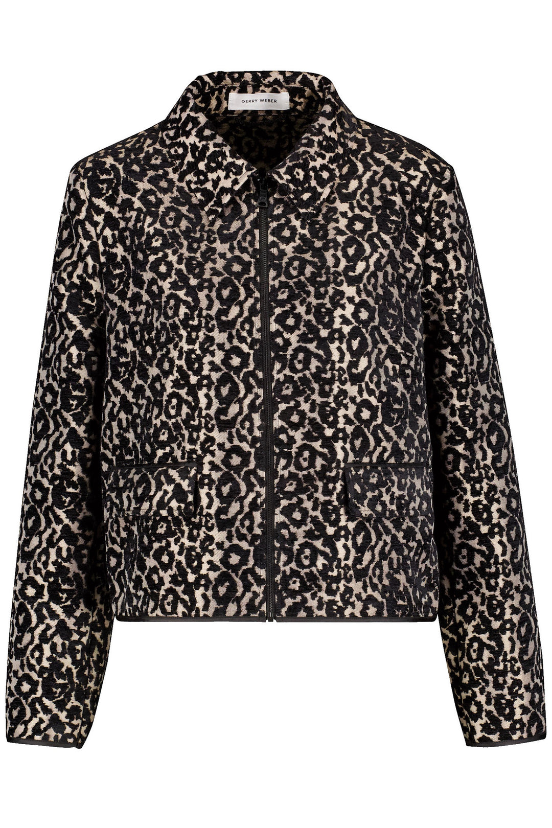 Gerry Weber 430008-31229 Jacket Camel Black Leo Jacquard - Dotique