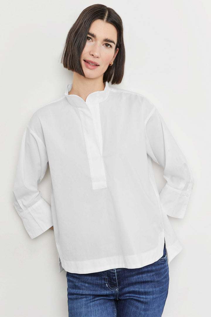 Gerry Weber 965048-66406 White High Neck Blouse - Dotique