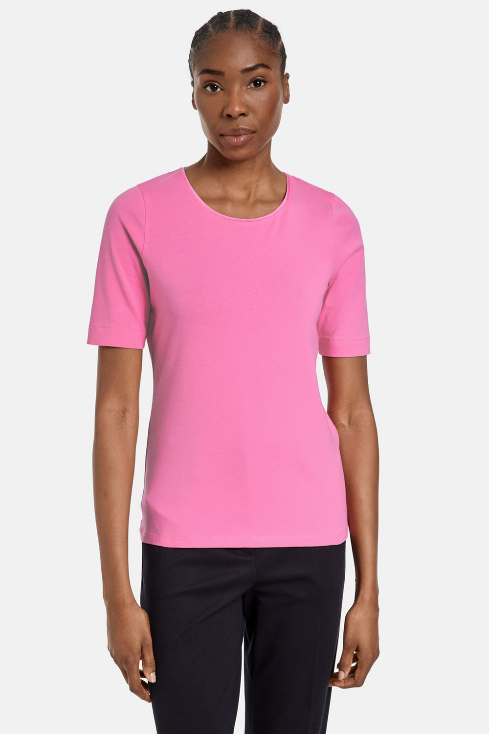 Gerry Weber 977048-44000 Aurora Pink Round Neck T-Shirt - Dotique Chesterfield