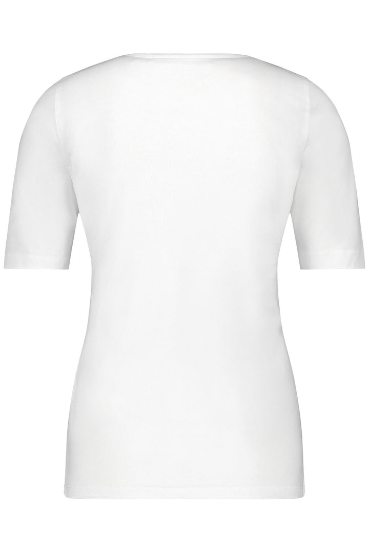 Gerry Weber 977048-44000 White Round Neck T-Shirt - Dotique Chesterfield
