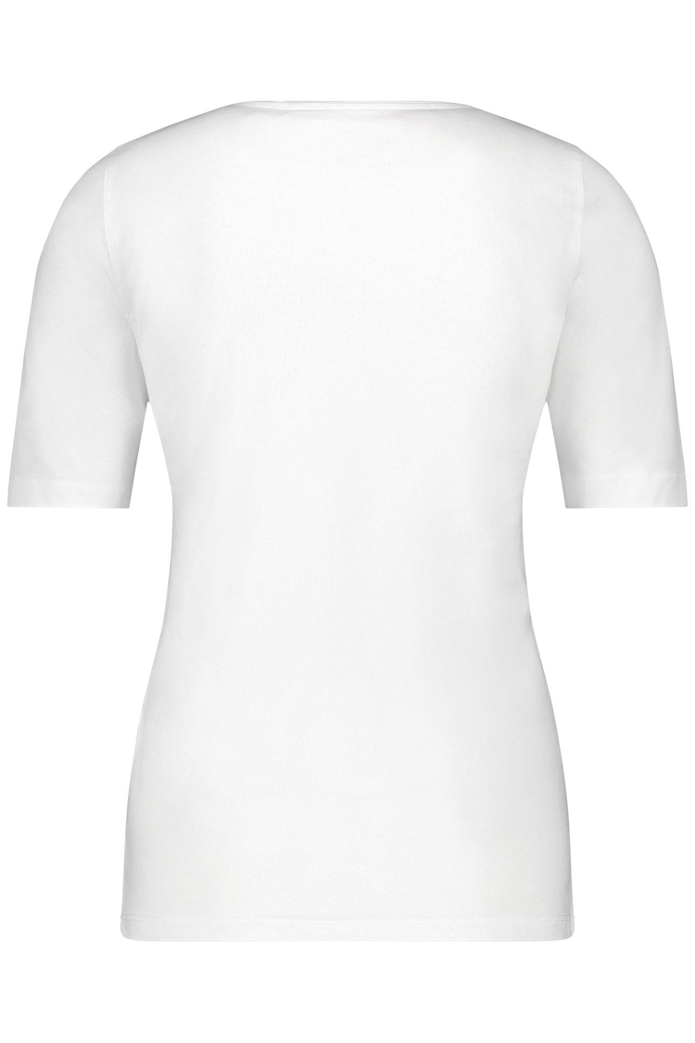 Gerry Weber 977048-44000 White Round Neck T-Shirt - Dotique Chesterfield