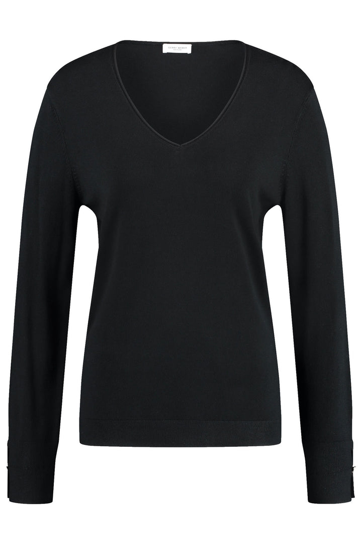 Gerry Weber 978062-44727 Jumper Black V-Neck - Dotique